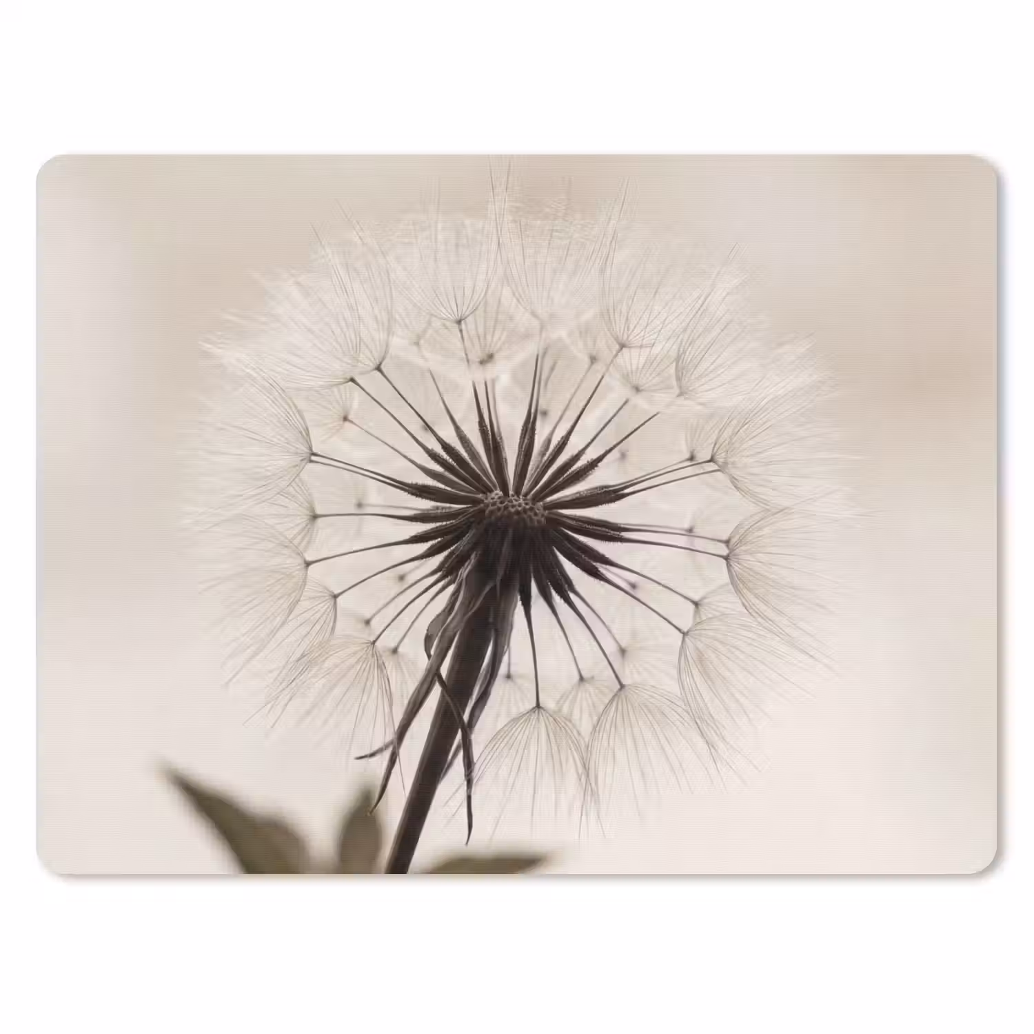 Paardenbloem - Minimalistisch - Wit muismat rubber klein -3d