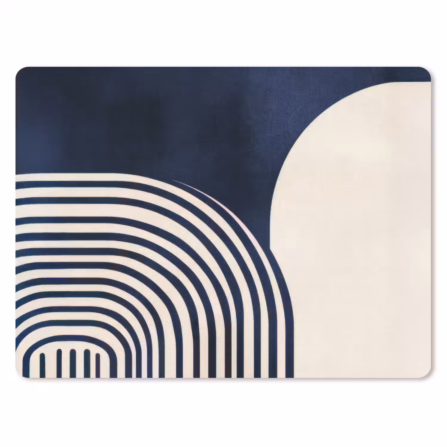 Donkerblauw - Abstract - Lijnen muismat rubber klein -3d