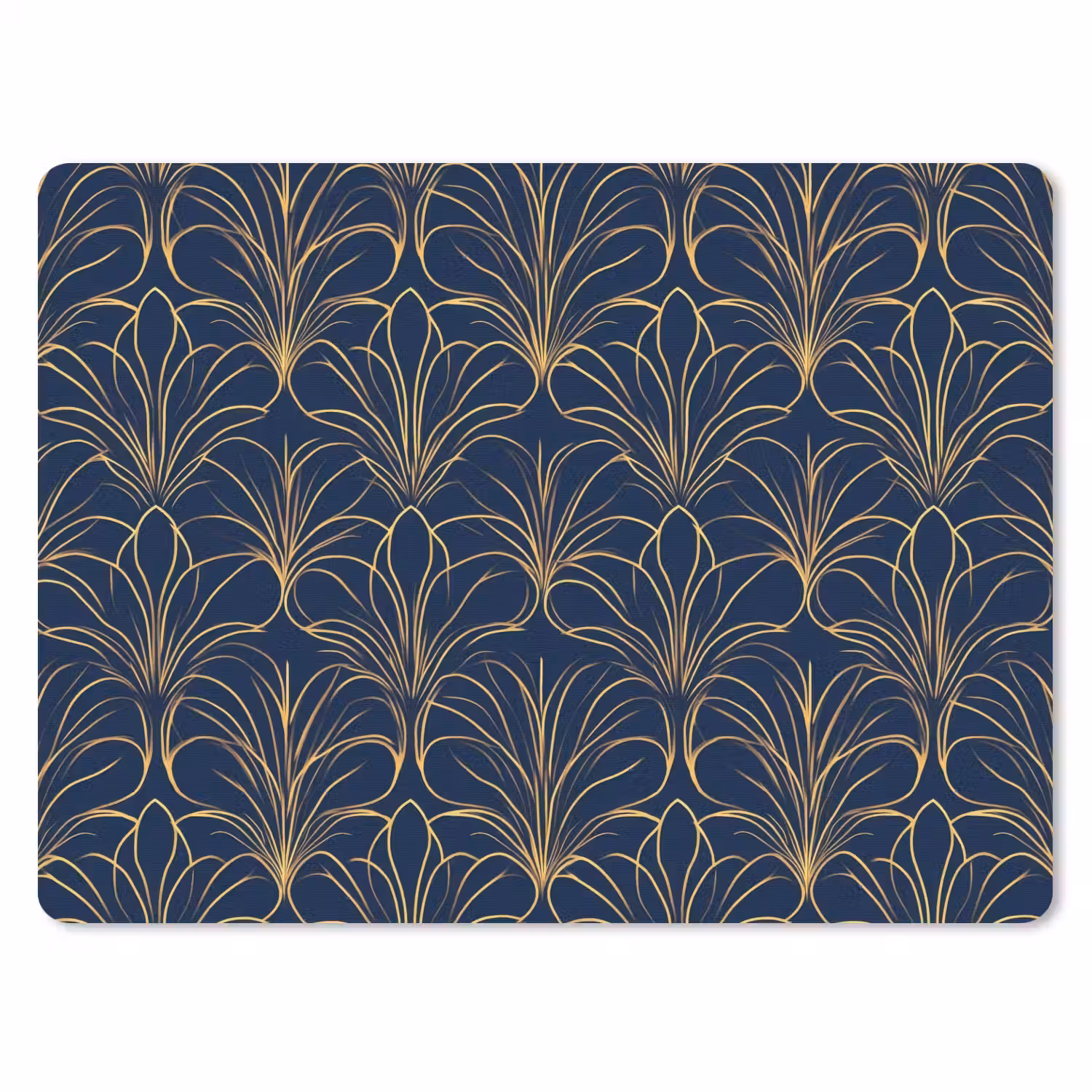 Deco - Waaier - Blauw muismat rubber klein 262 -3d