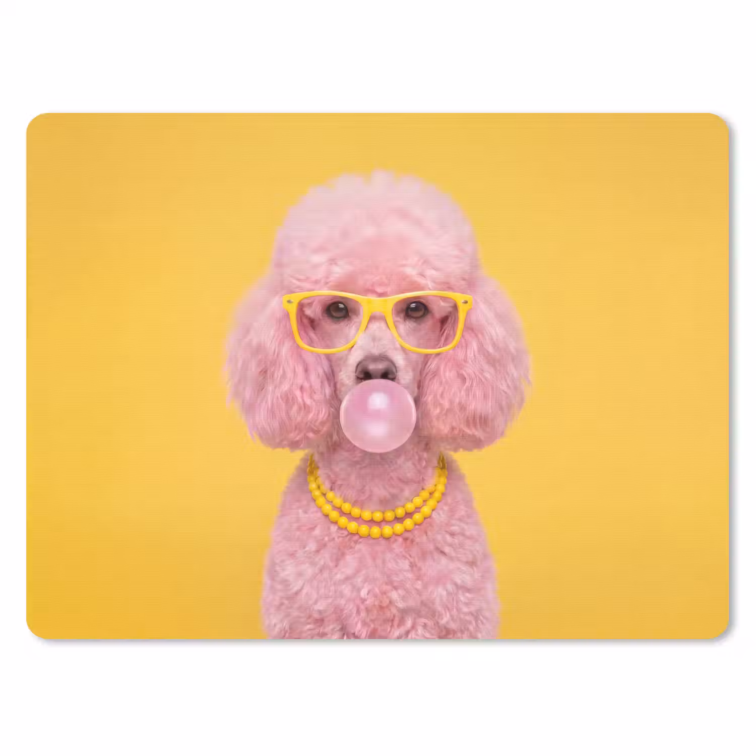 Hond - Kauwgum - Dieren - Modern - Roze muismat rubber klein -3d