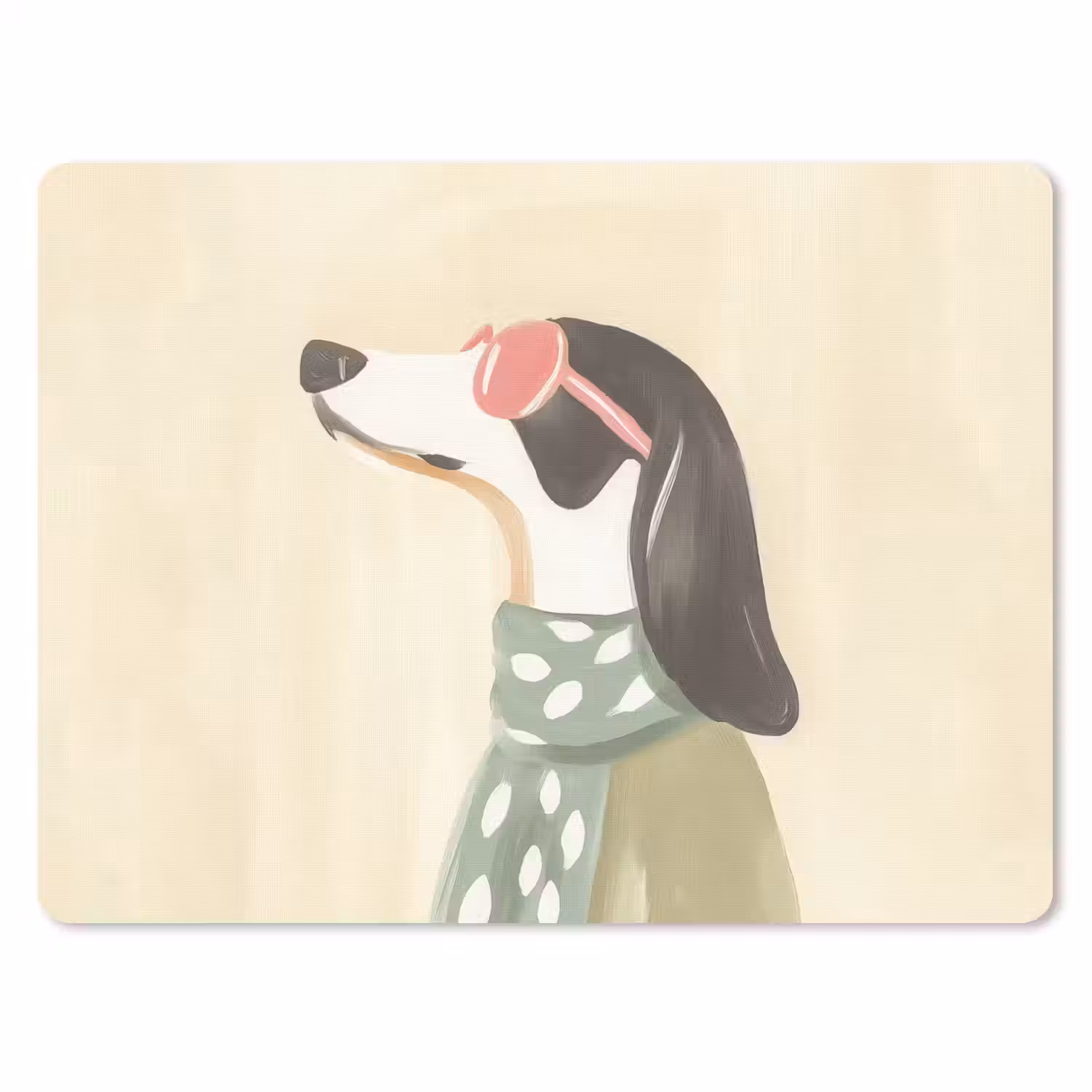 Hond - Zonnebril - Sjaal muismat rubber klein -3d