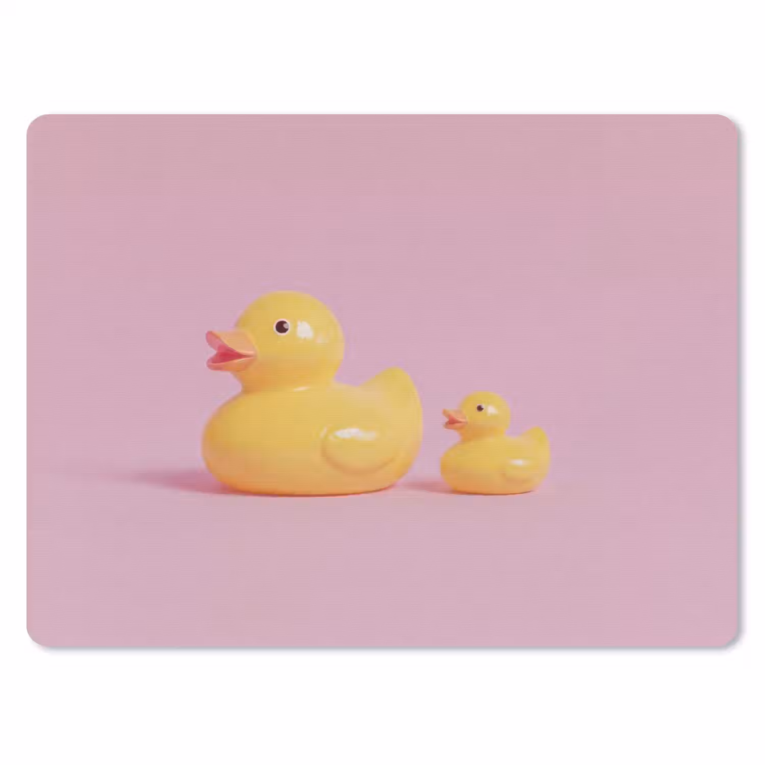 Eendjes - Vrolijk - Roze muismat rubber klein -3d