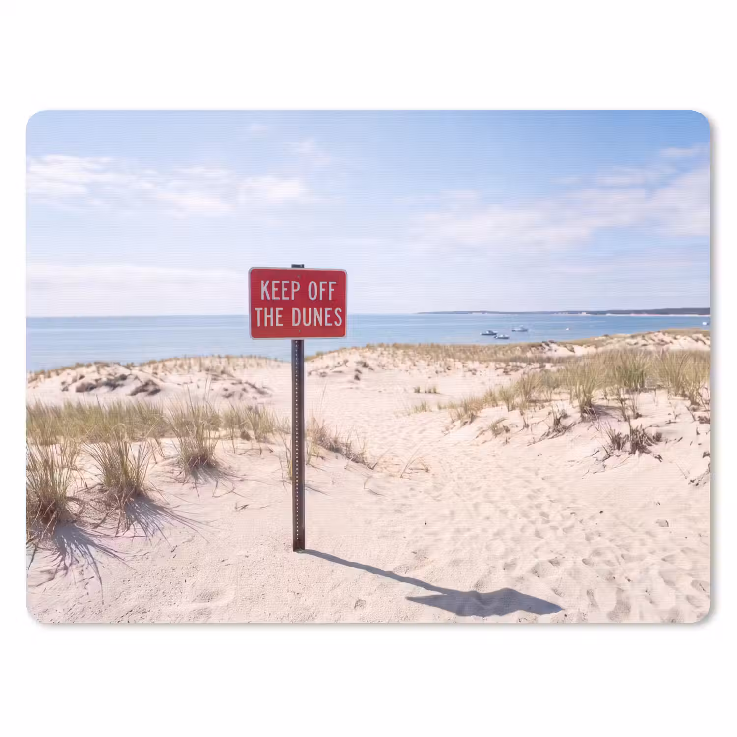Duin - Bord - Kust - Landschap - Rood muismat rubber klein -3d