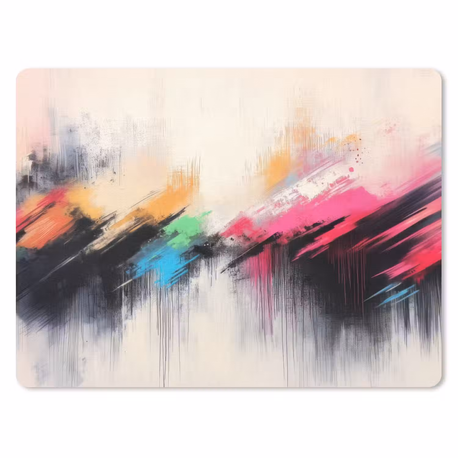 Dynamisch - Abstract - Kleurrijk - Zwart muismat rubber klein -3d