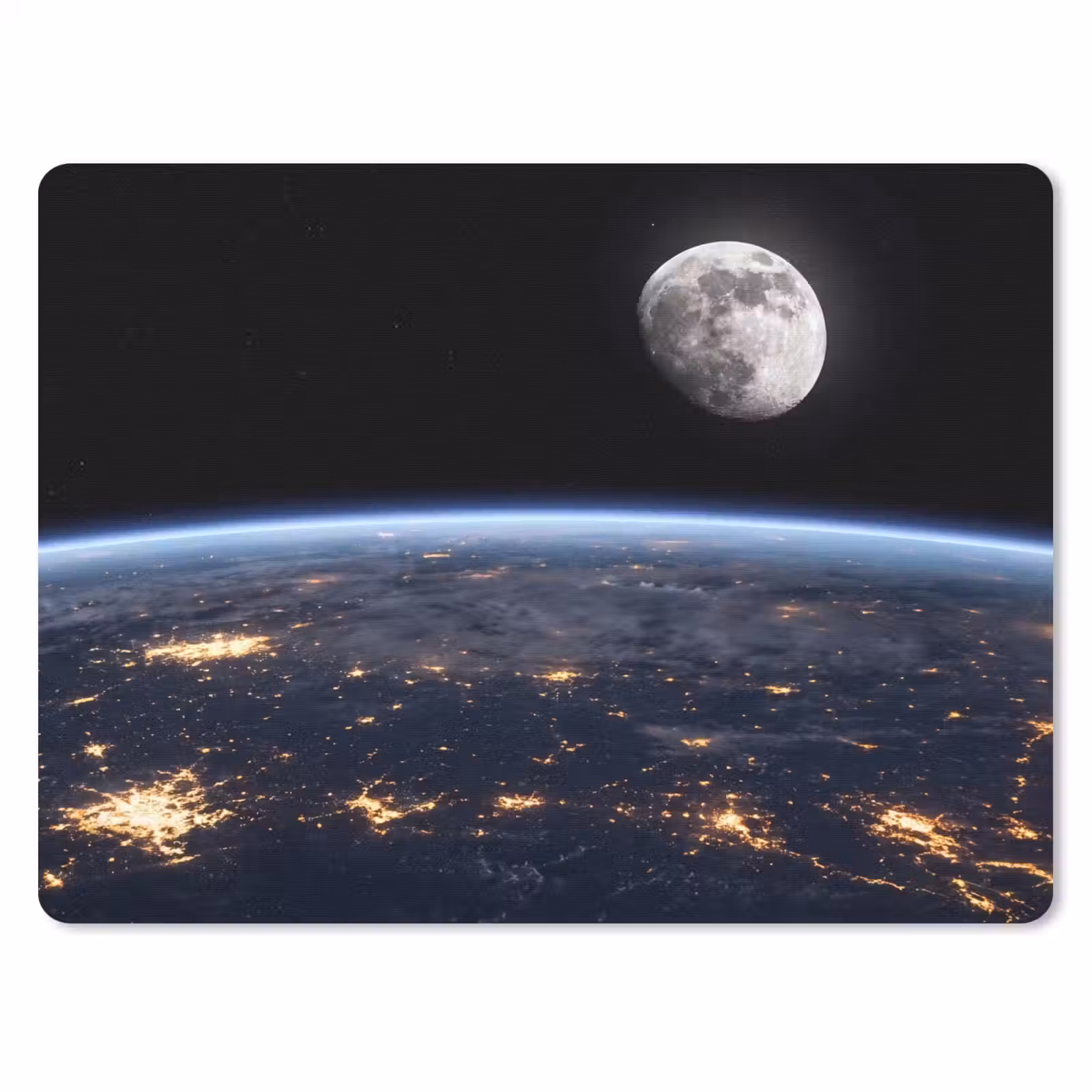 Mouse Pad - Earth - Night - Space - Aarde - Nacht - Ruimte muismat rubber klein
