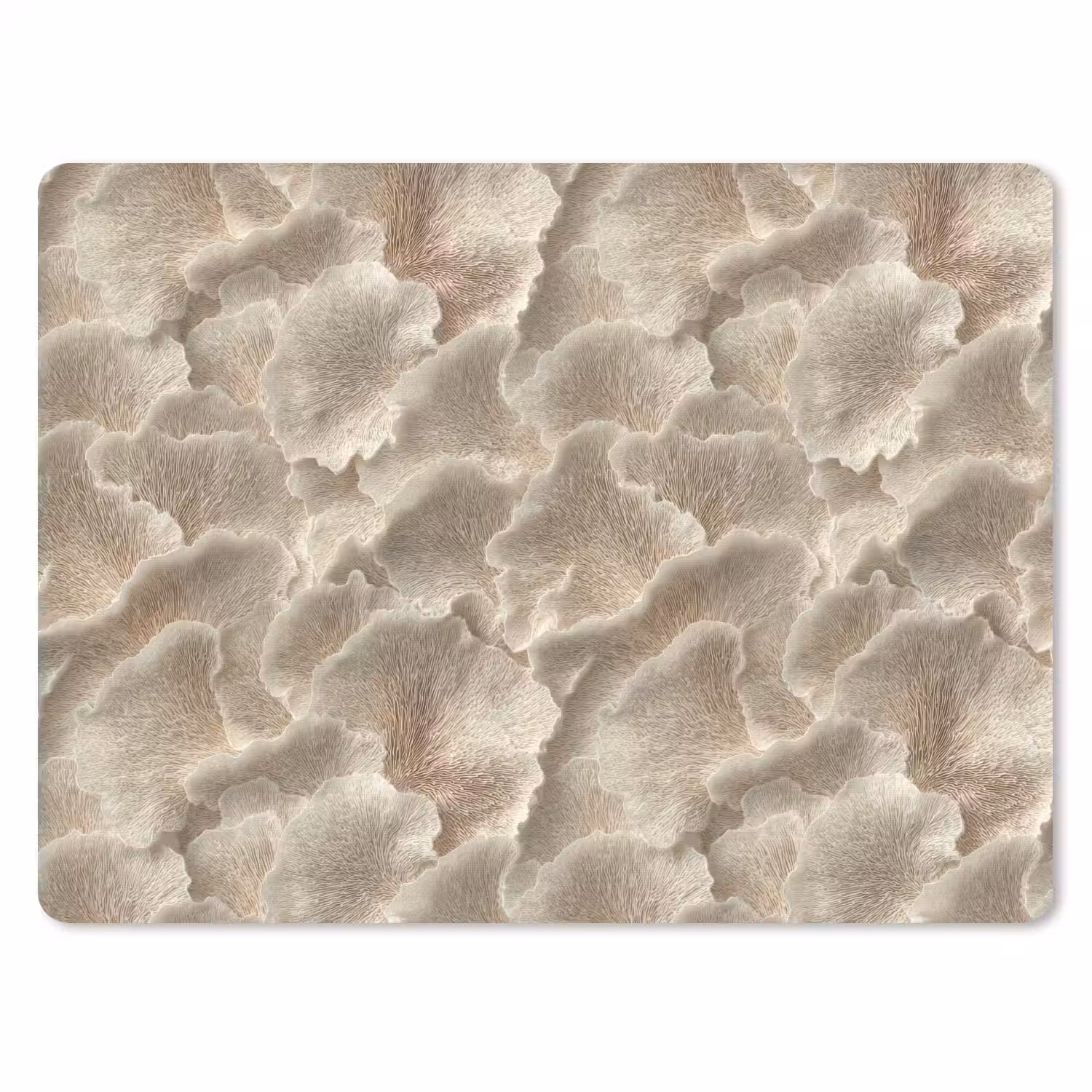 Waaierstructuren - Beige - Vezeltextuur muismat rubber klein 262 -3d
