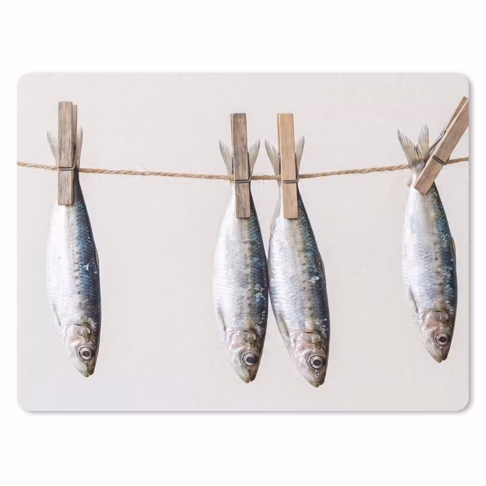Mouse Pad - Fish - Hanging - Food - Vis - Hangend - Eten muismat rubber klein