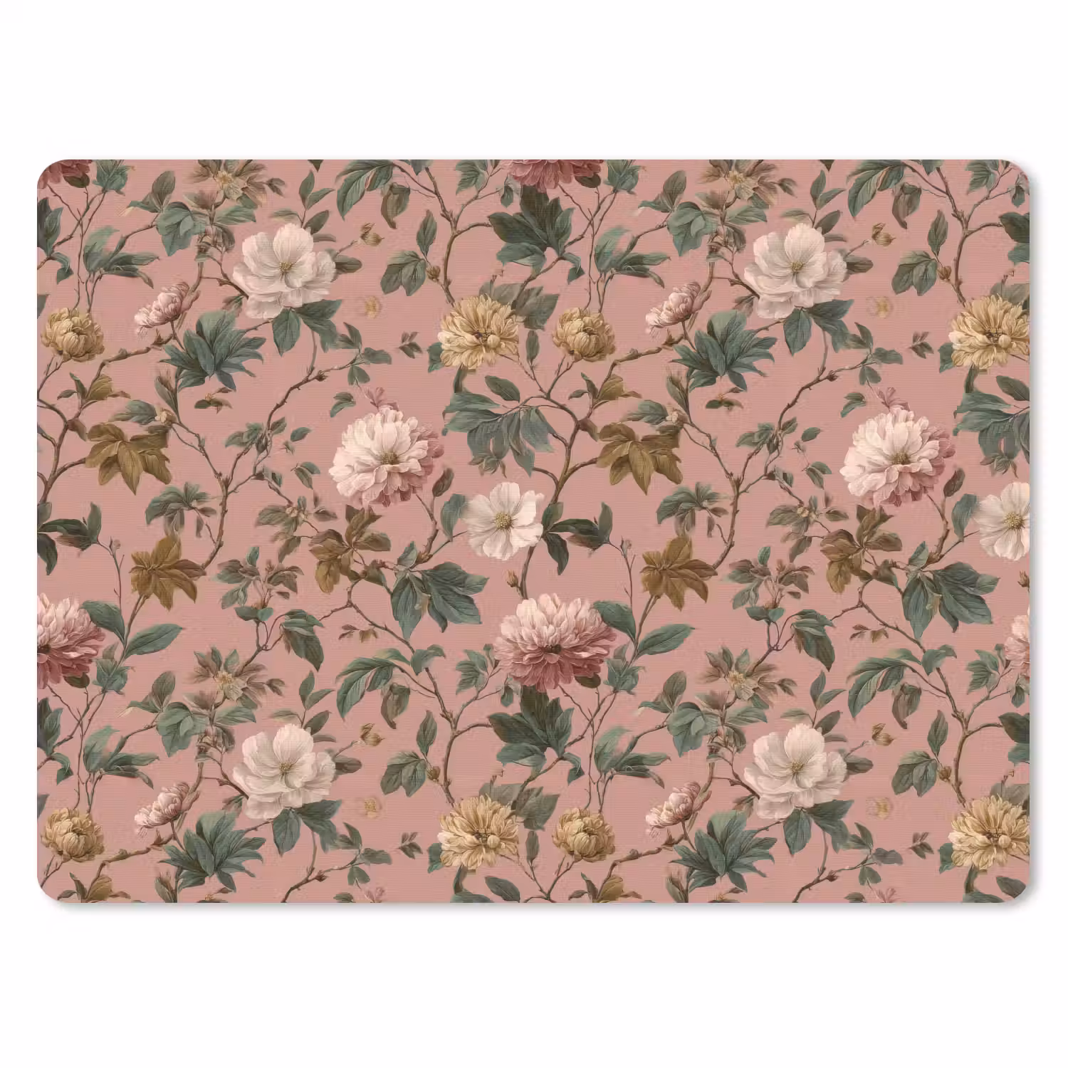 Bloemen - Klassiek - Roze muismat rubber klein 262 -3d