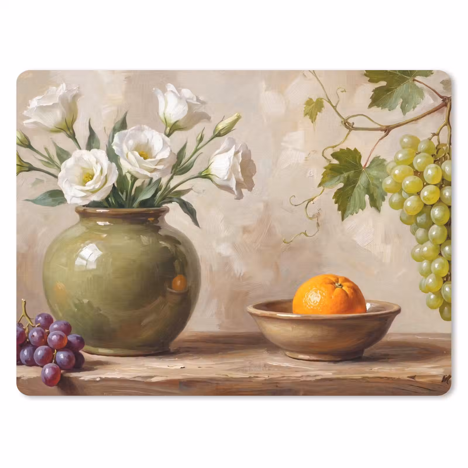 Mouse Pad - Flowers - Fruit - Still Life - Bloemen - Fruit - Stilleven muismat rubber klein