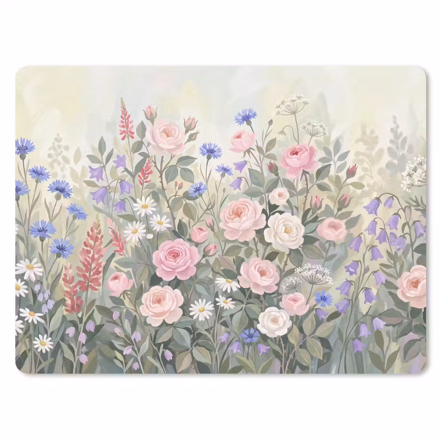 Bloemen - Tuin - Natuur - Kleurrijk muismat rubber klein -3d
