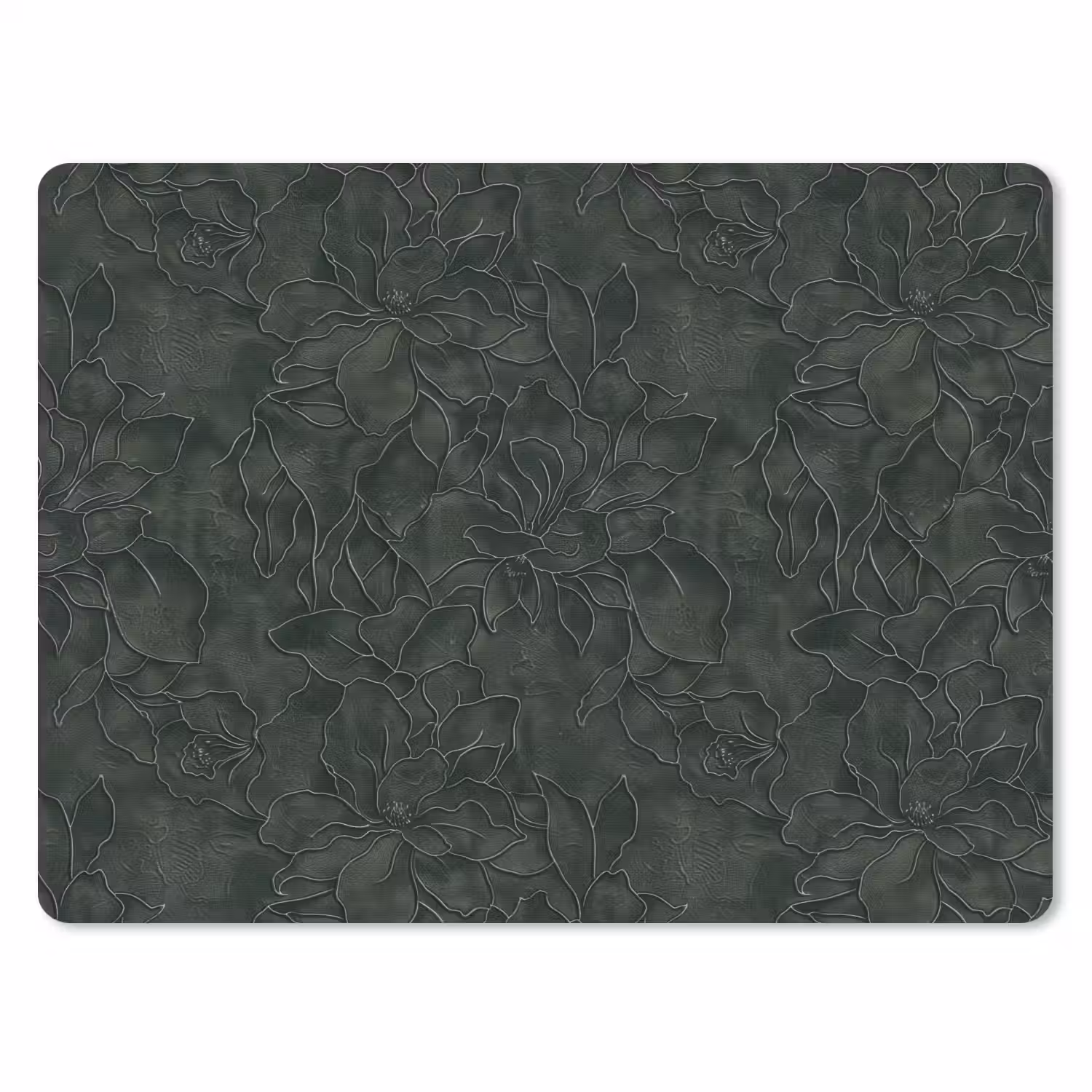 Bloemen - Lijnen - Groen muismat rubber klein 262 -3d