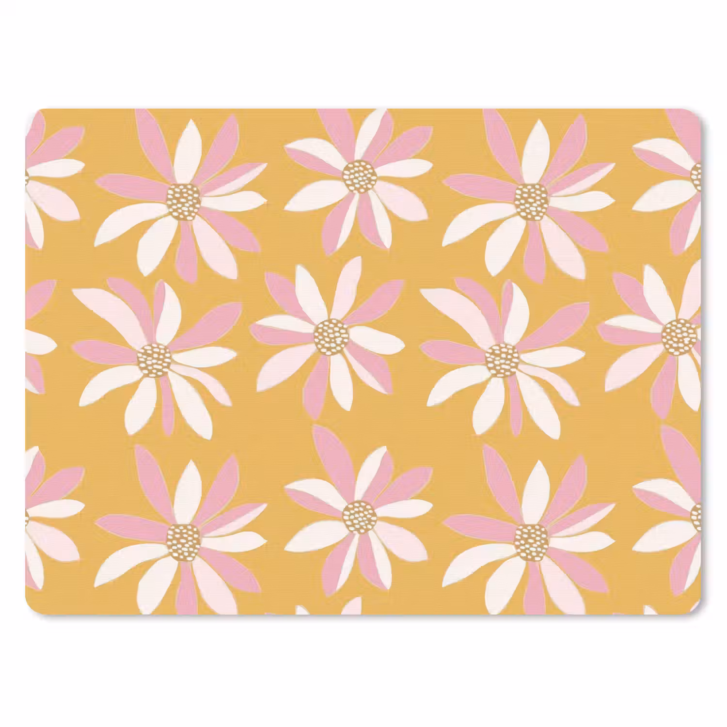 Bloemen - Modern - Geel muismat rubber klein 262 -3d