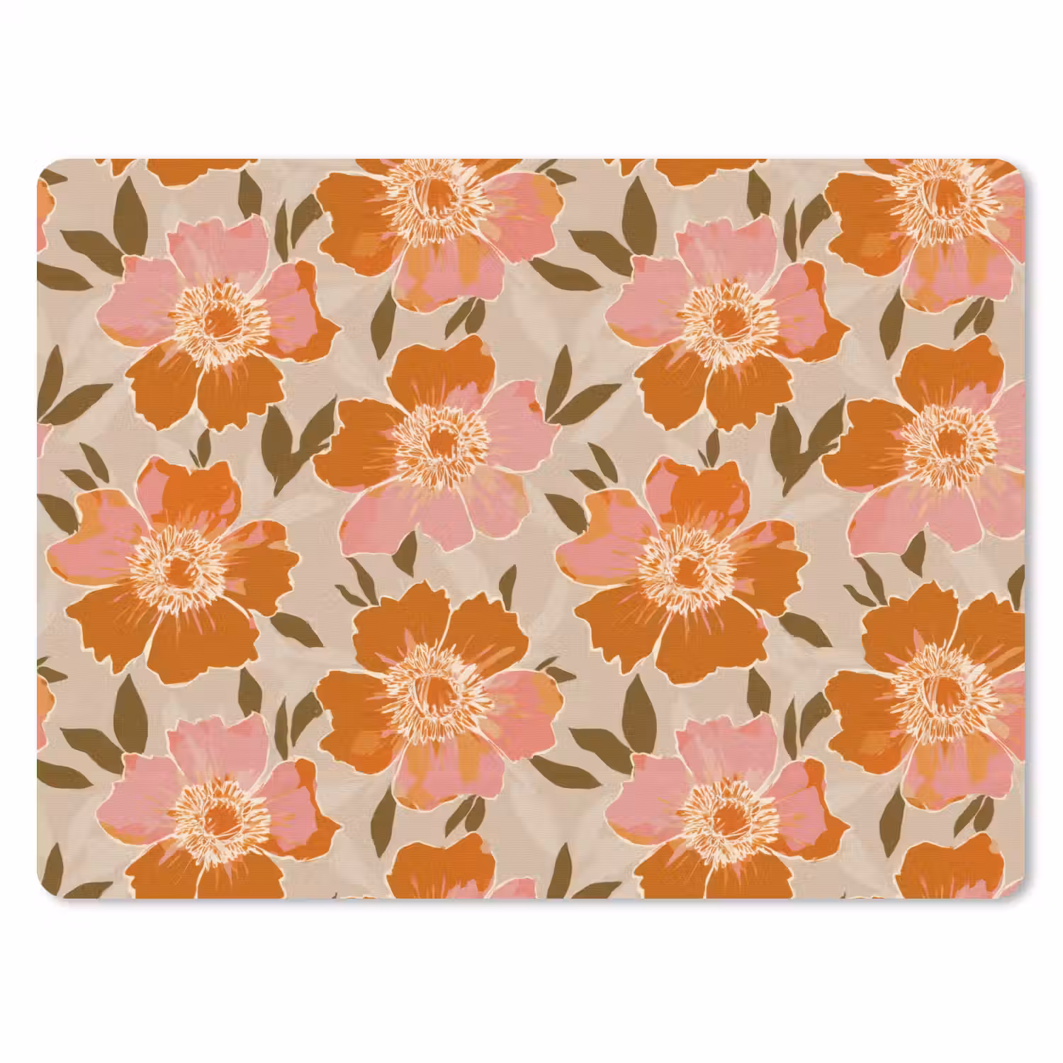 Bloemen - Motief - Retro muismat rubber klein 262 -3d