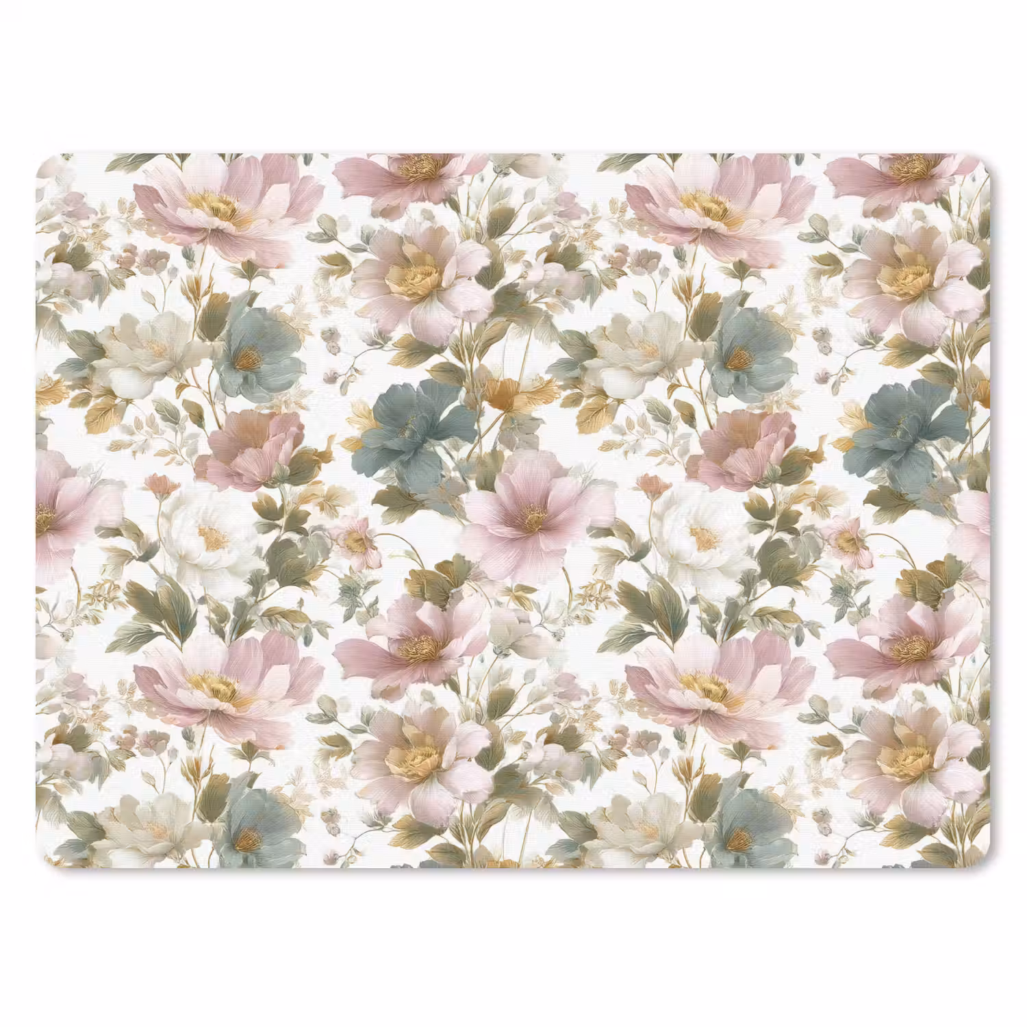 Bloemen - Patroon - Pastel muismat rubber klein 262 -3d