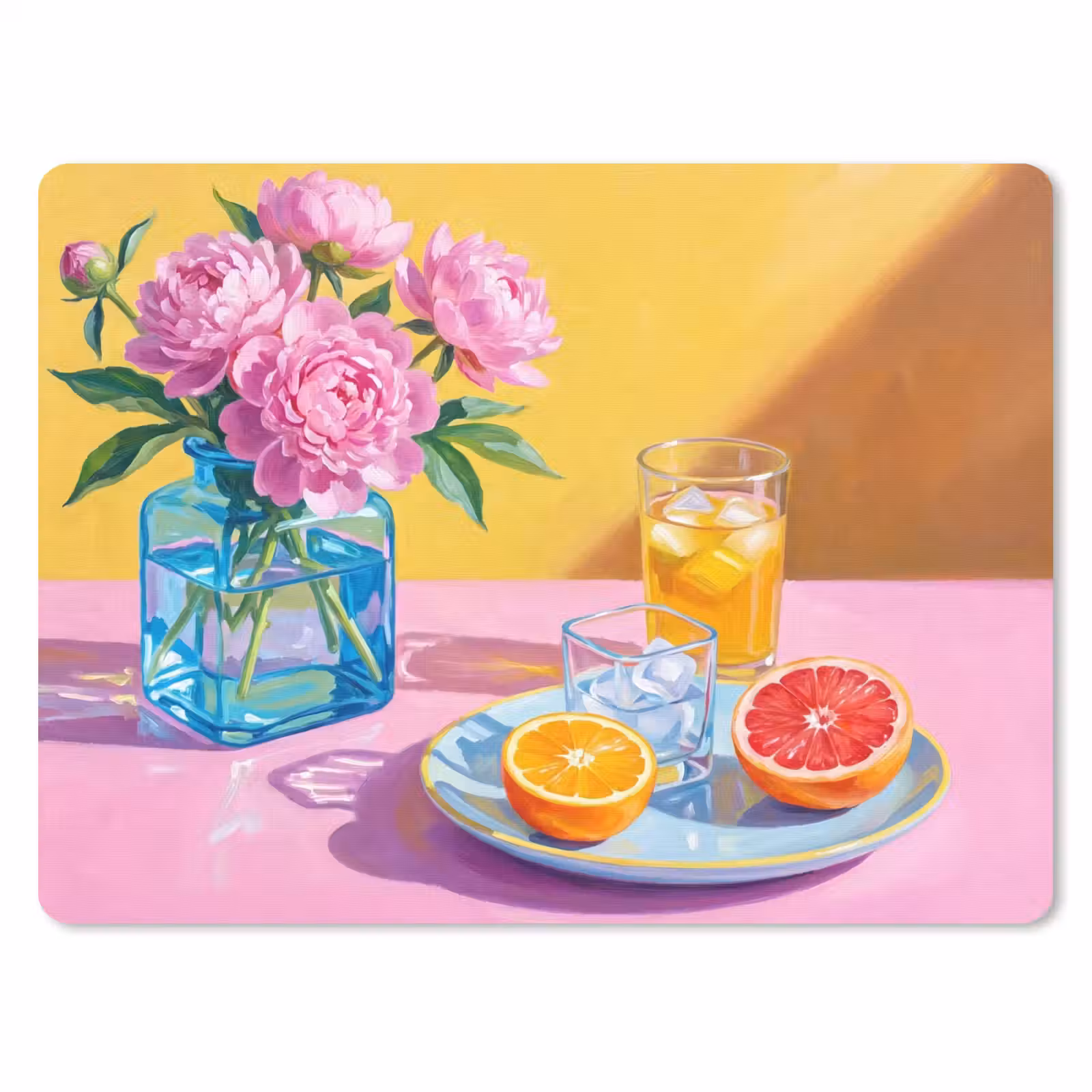 Mouse Pad - Flowers - Pink - Modern - Bloemen - Roze - Modern muismat rubber klein