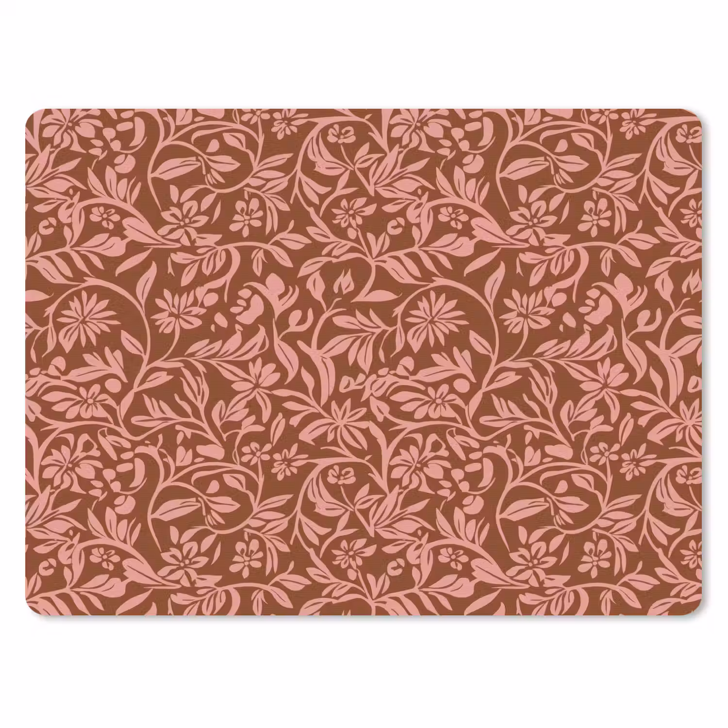 Bloemen - Print - Roze muismat rubber klein 262 -3d
