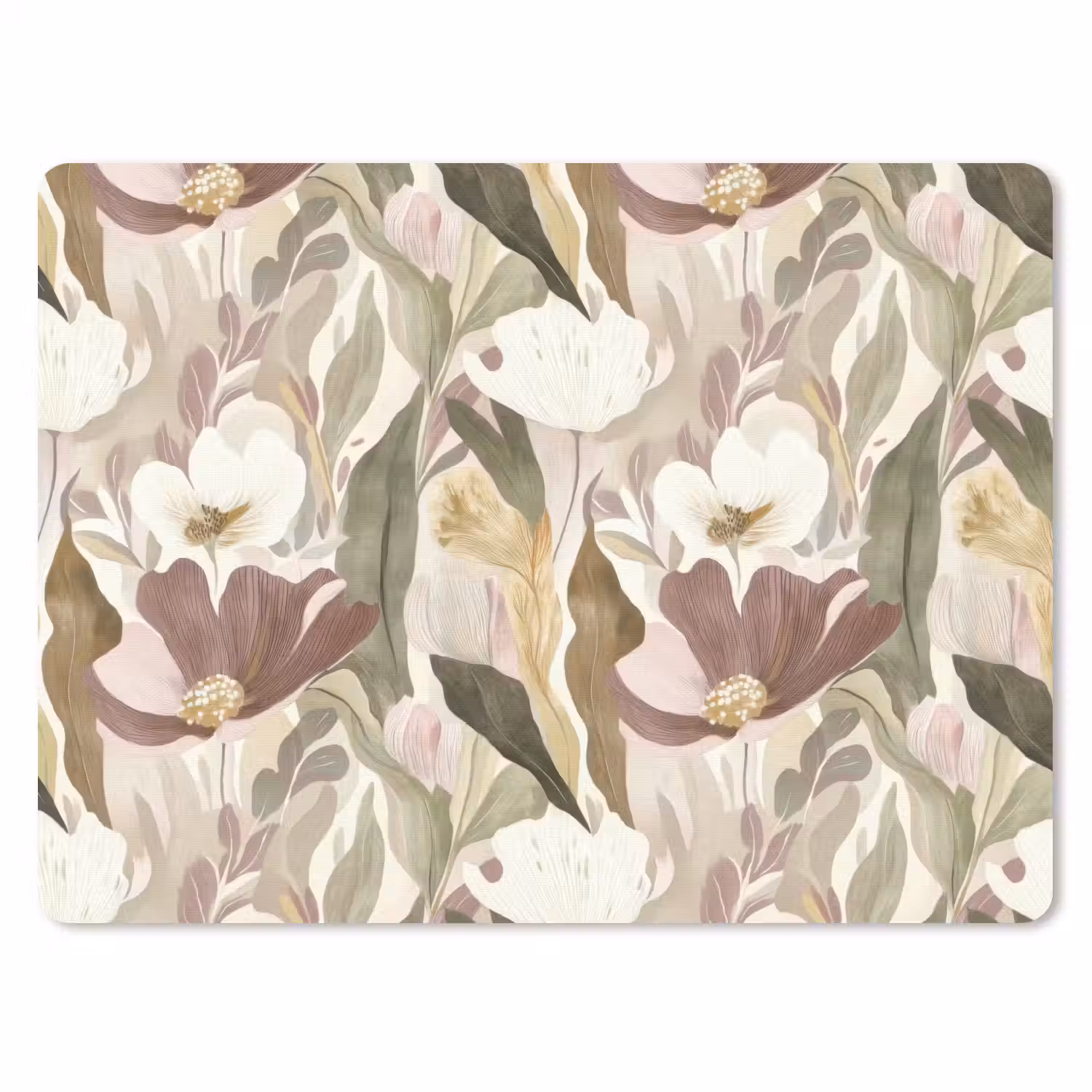 Bloemen - Aquarel - Kleurrijk muismat rubber klein 262 -3d