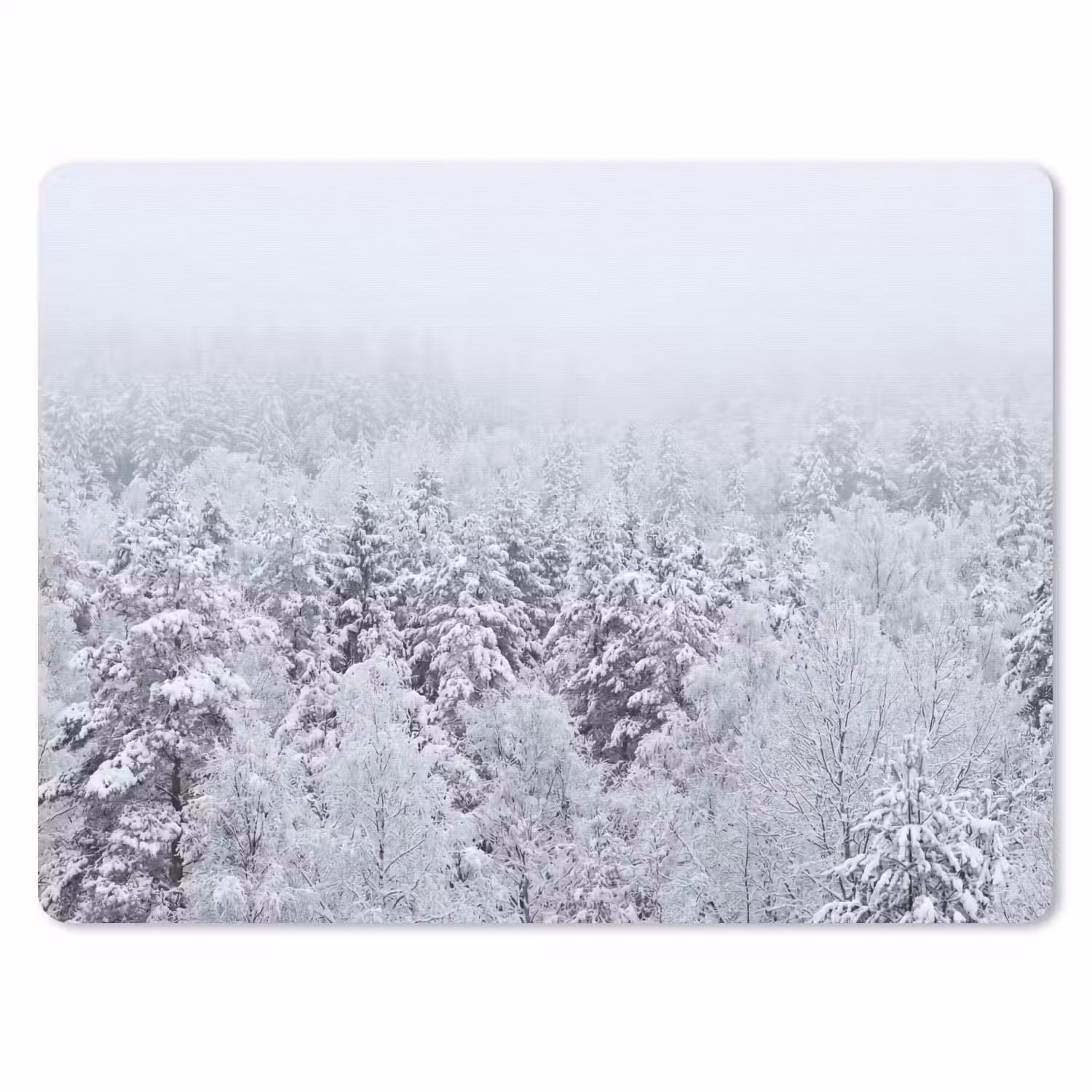 Bos - Sneeuw - Winter - Natuur - Wit muismat rubber klein -3d