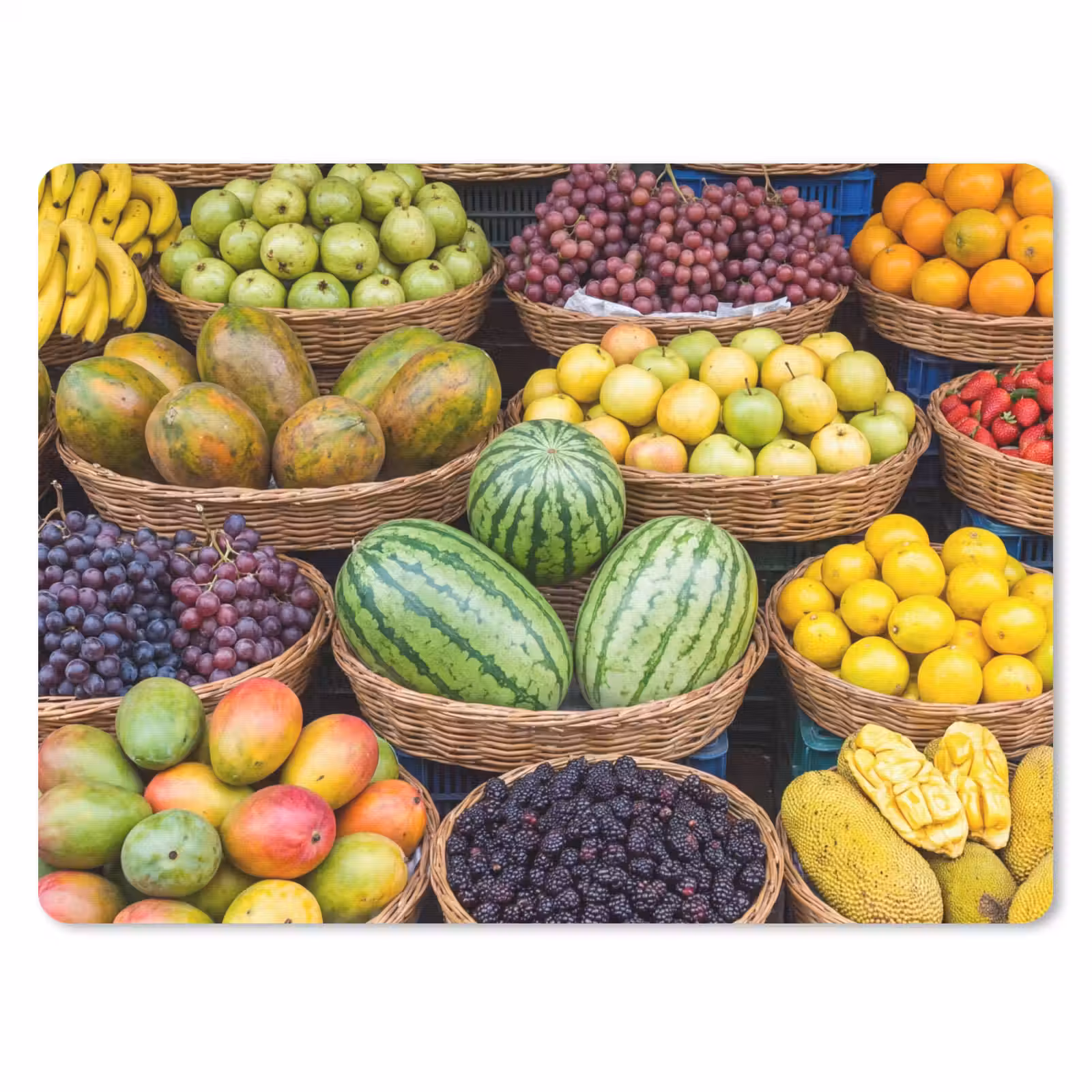 Mouse Pad - Fruit - Market - Colorful - Fruit - Markt - Kleurrijk muismat rubber klein