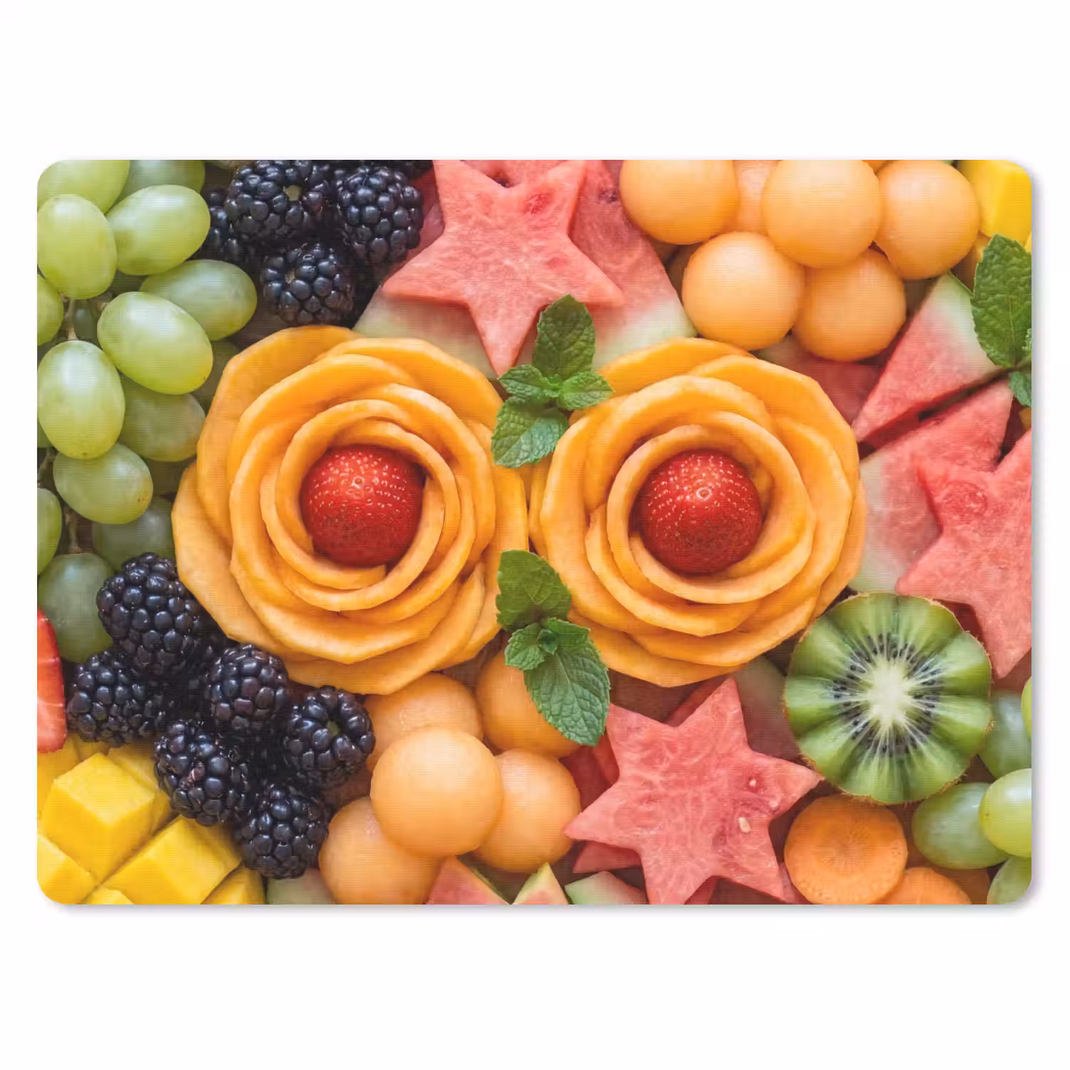 Fruit - Variatie - Kleurrijk - Vers - Eten muismat rubber klein -3d
