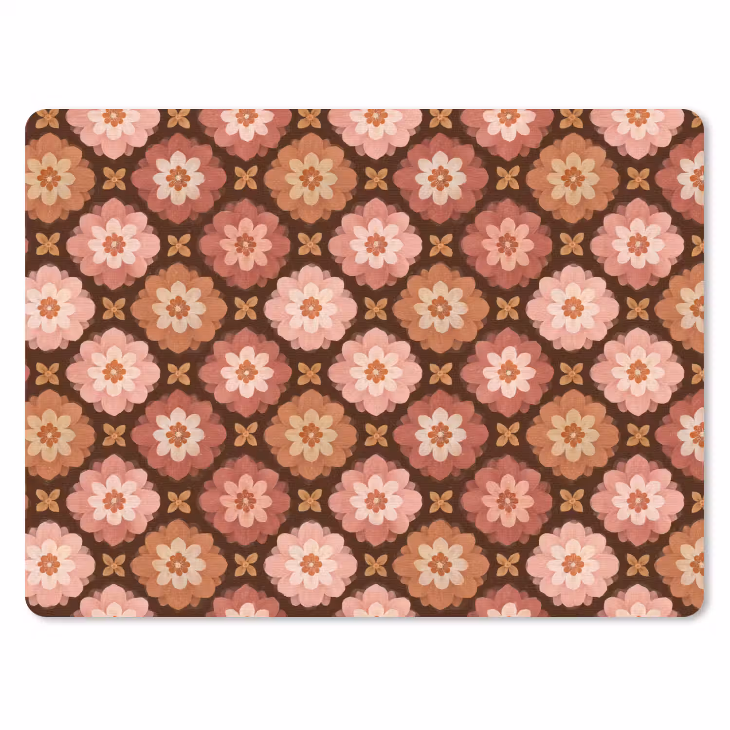 Geometrisch - Bloemen - Kleurrijk muismat rubber klein 262 -3d