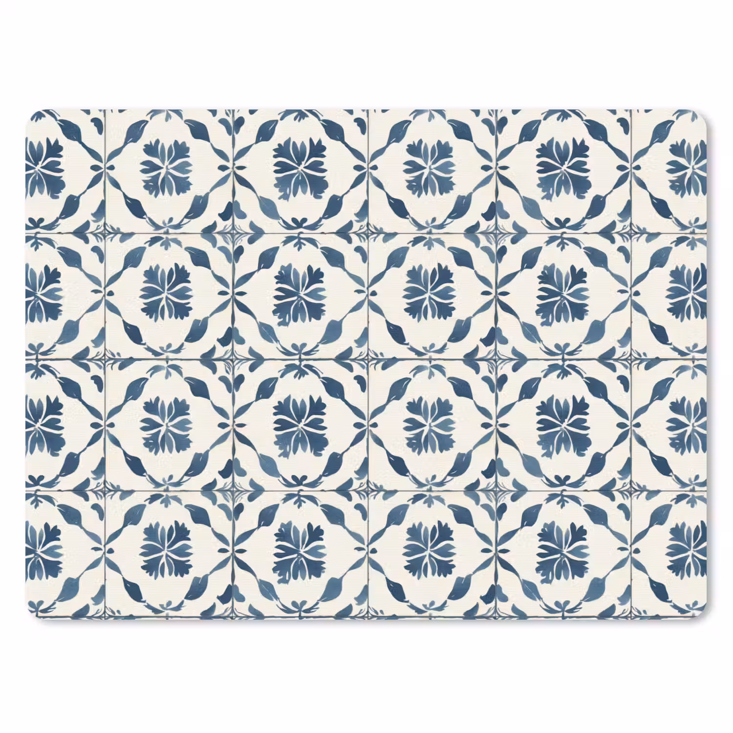 Grafisch - Tegel - Blauw muismat rubber klein 262 -3d