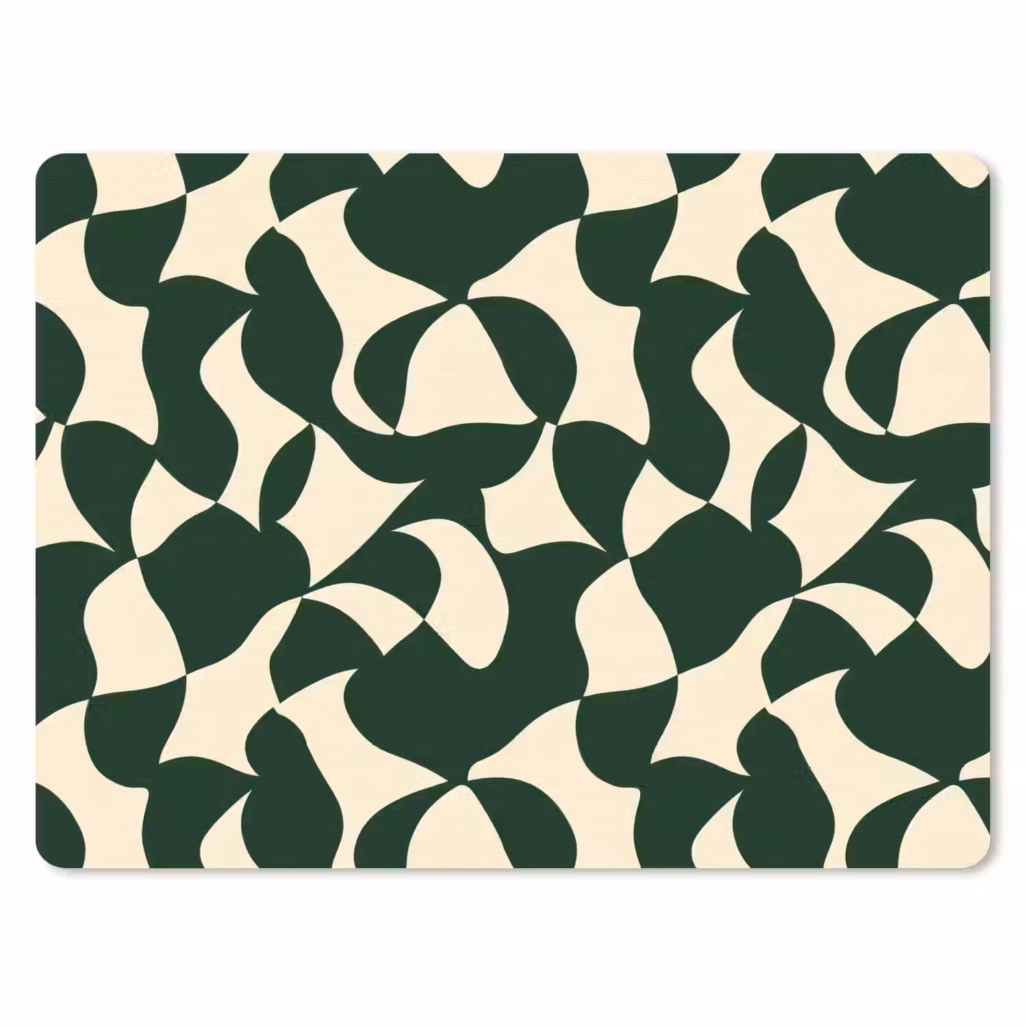 Groen - Organische vlakken - Crème muismat rubber klein 262 -3d