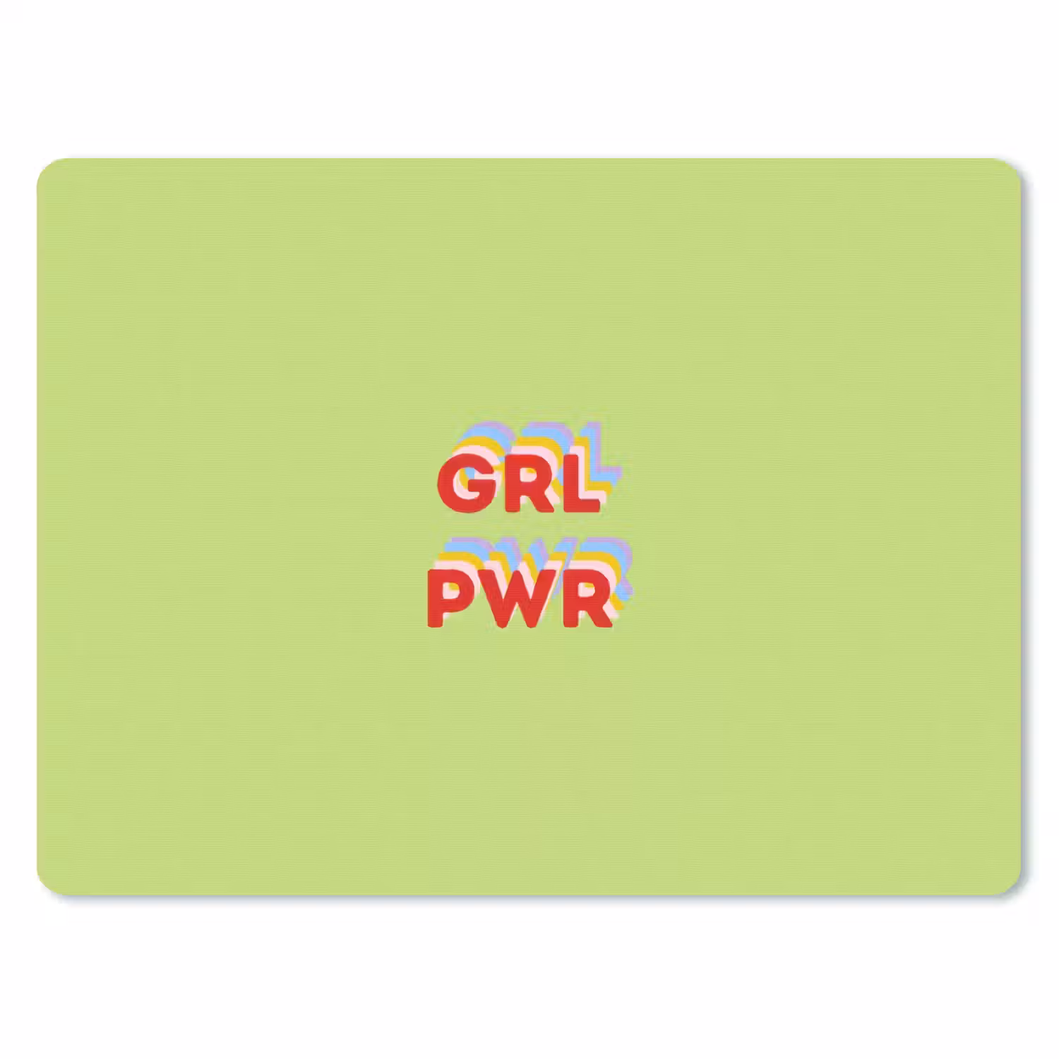 Grl pwr - Groen - Rood - 3D muismat rubber klein -3d