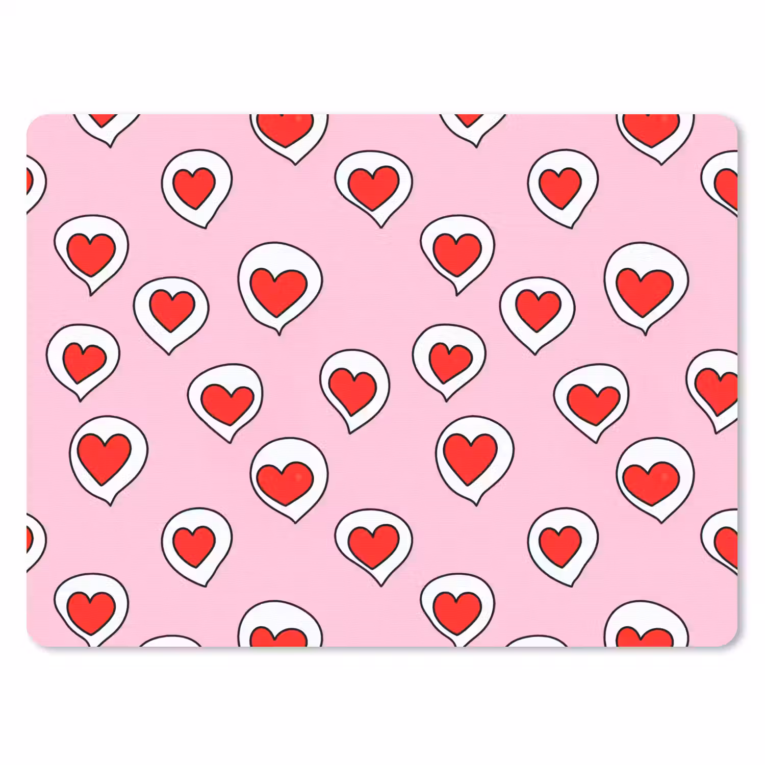 Hartjes - Patroon - Rood muismat rubber klein 262 -3d