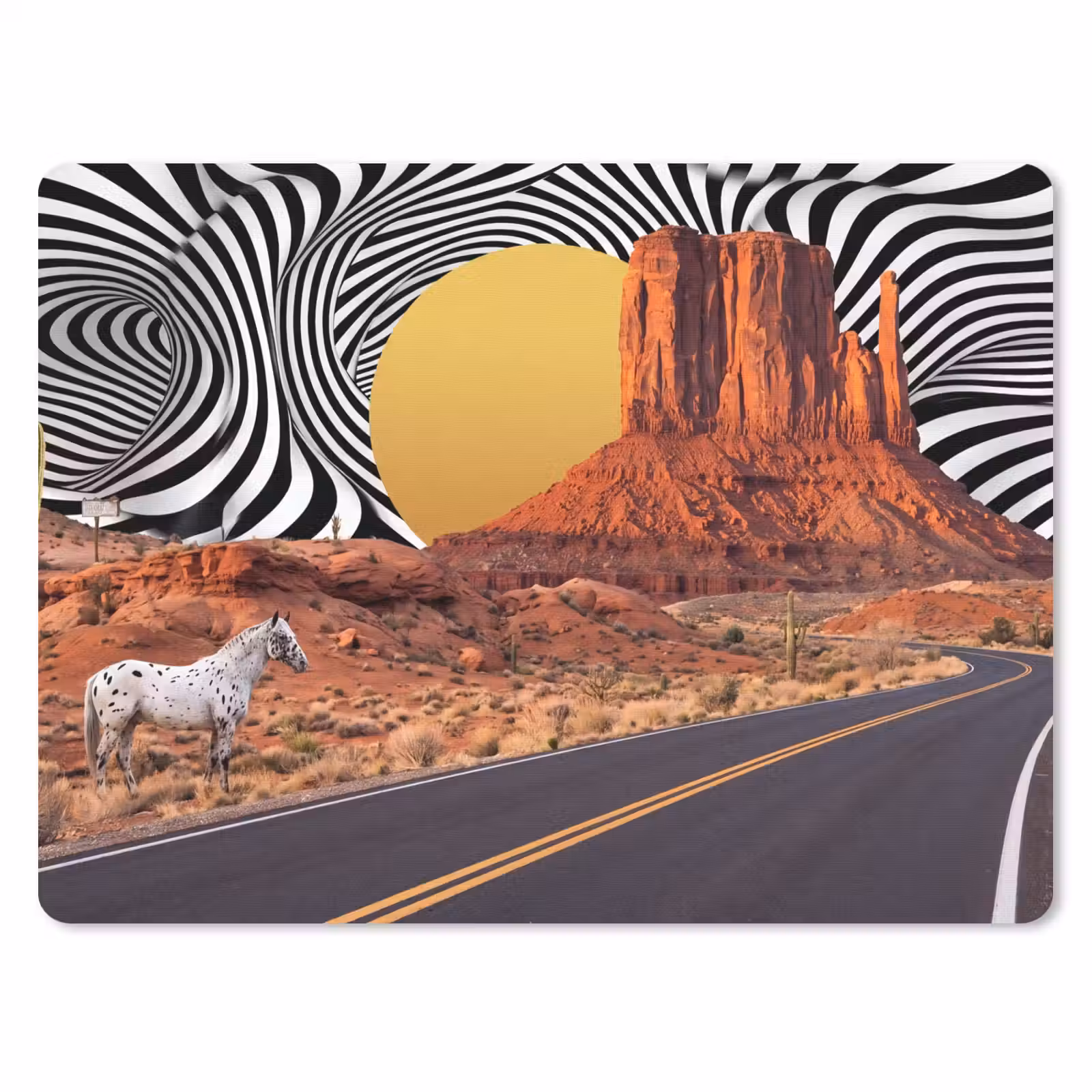 Mouse Pad - Horse - Desert - Nature - Paard - Woestijn - Natuur muismat rubber klein