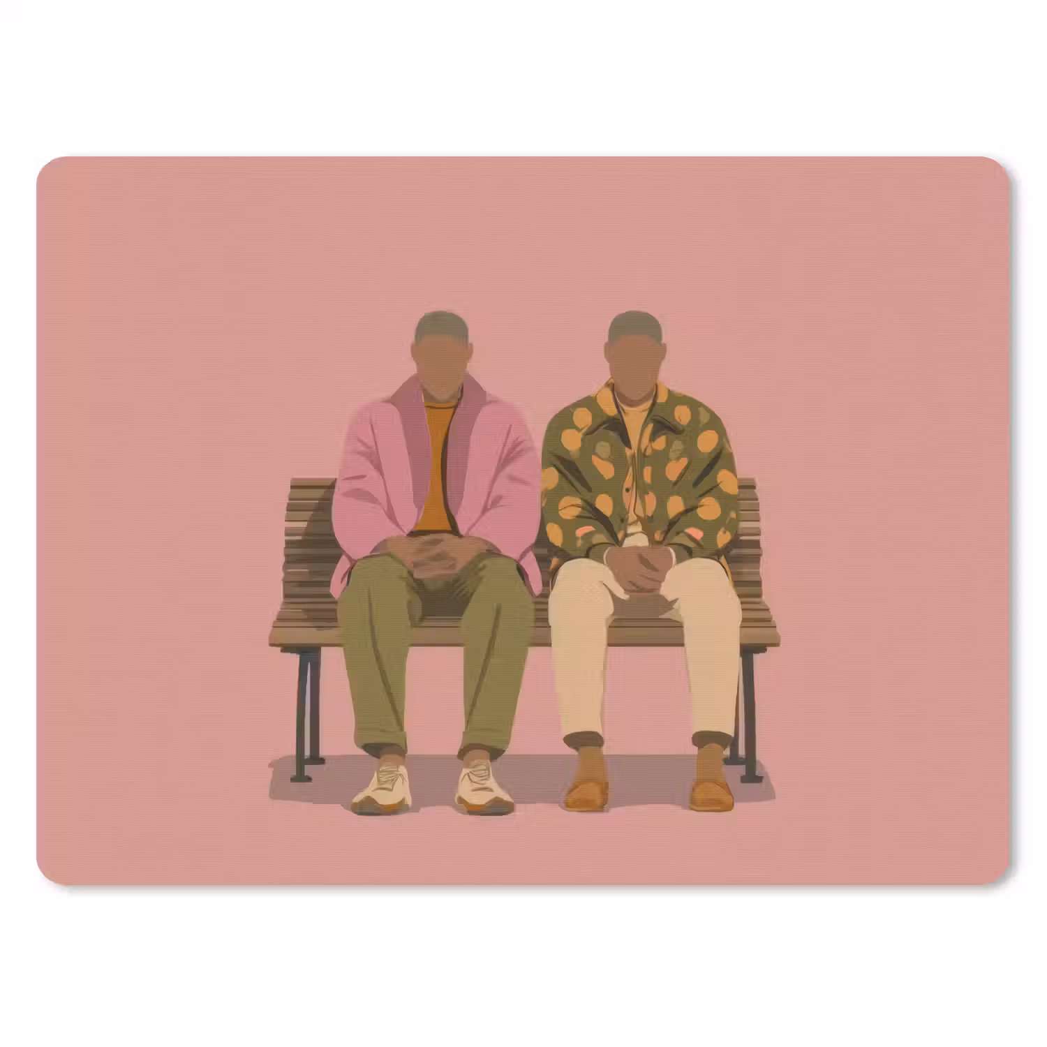 Illustratie - Bankje - Personen - Minimalistisch muismat rubber klein -3d