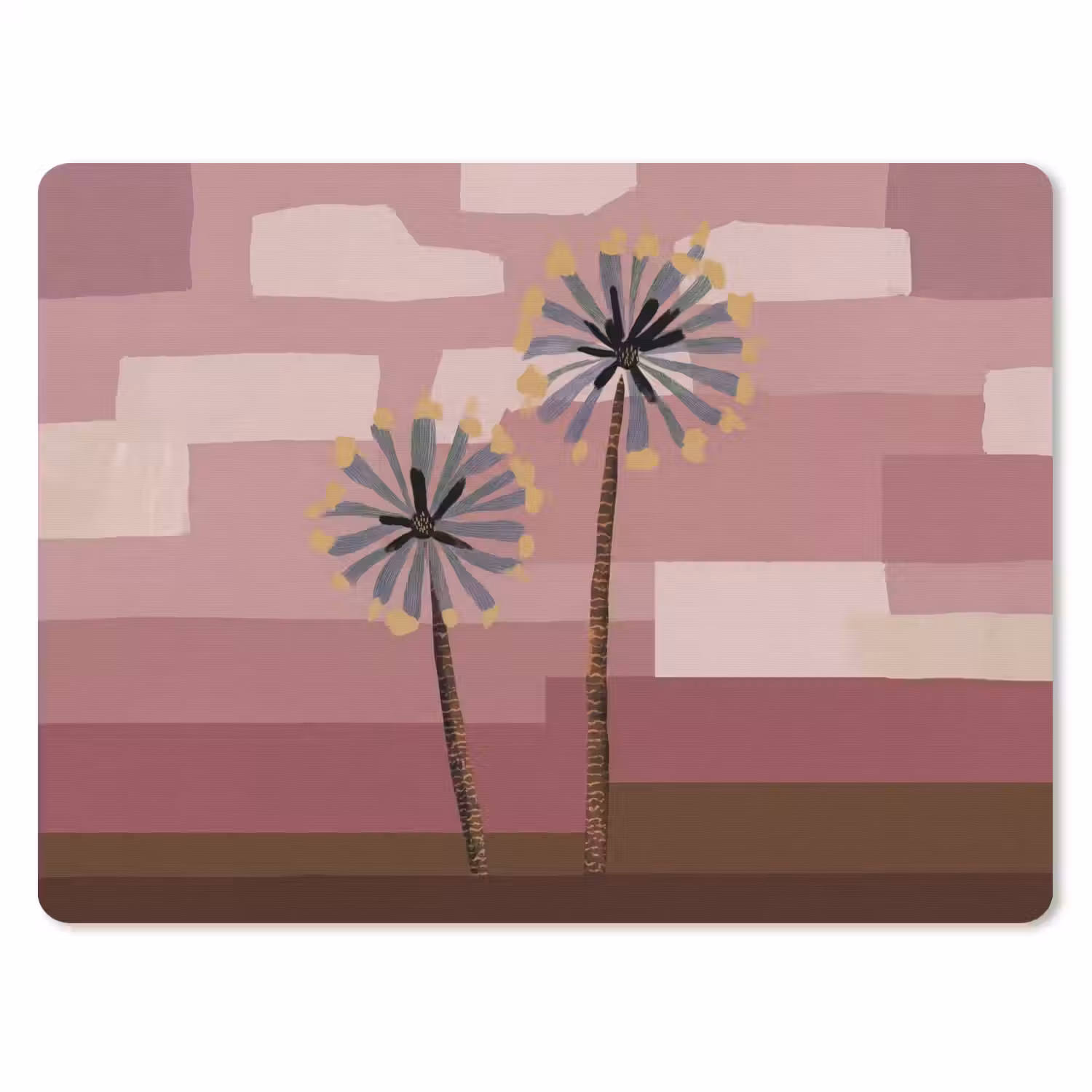 Illustratie - Bloemen - Vlakken - Abstract muismat rubber klein -3d