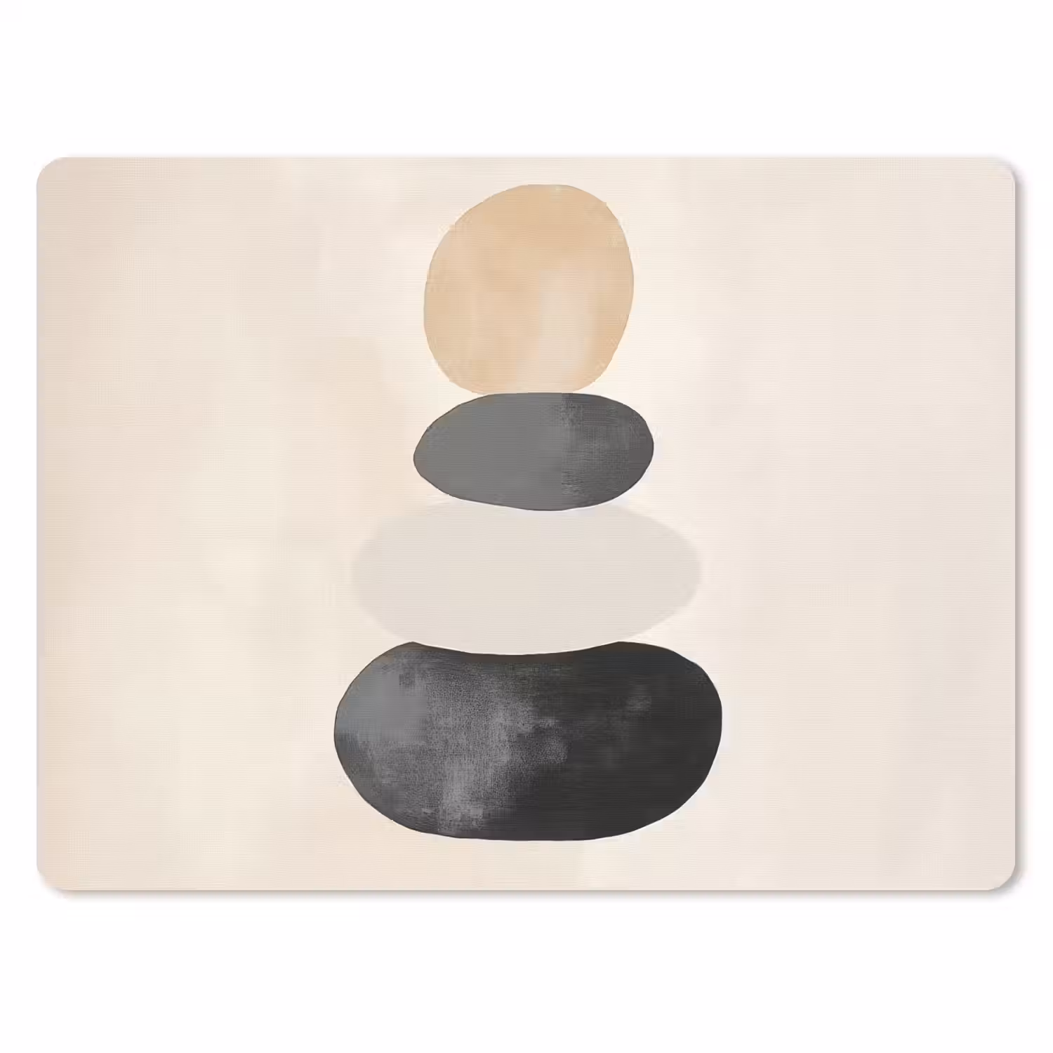 Japandi - Wabi sabi - Beige muismat rubber klein -3d