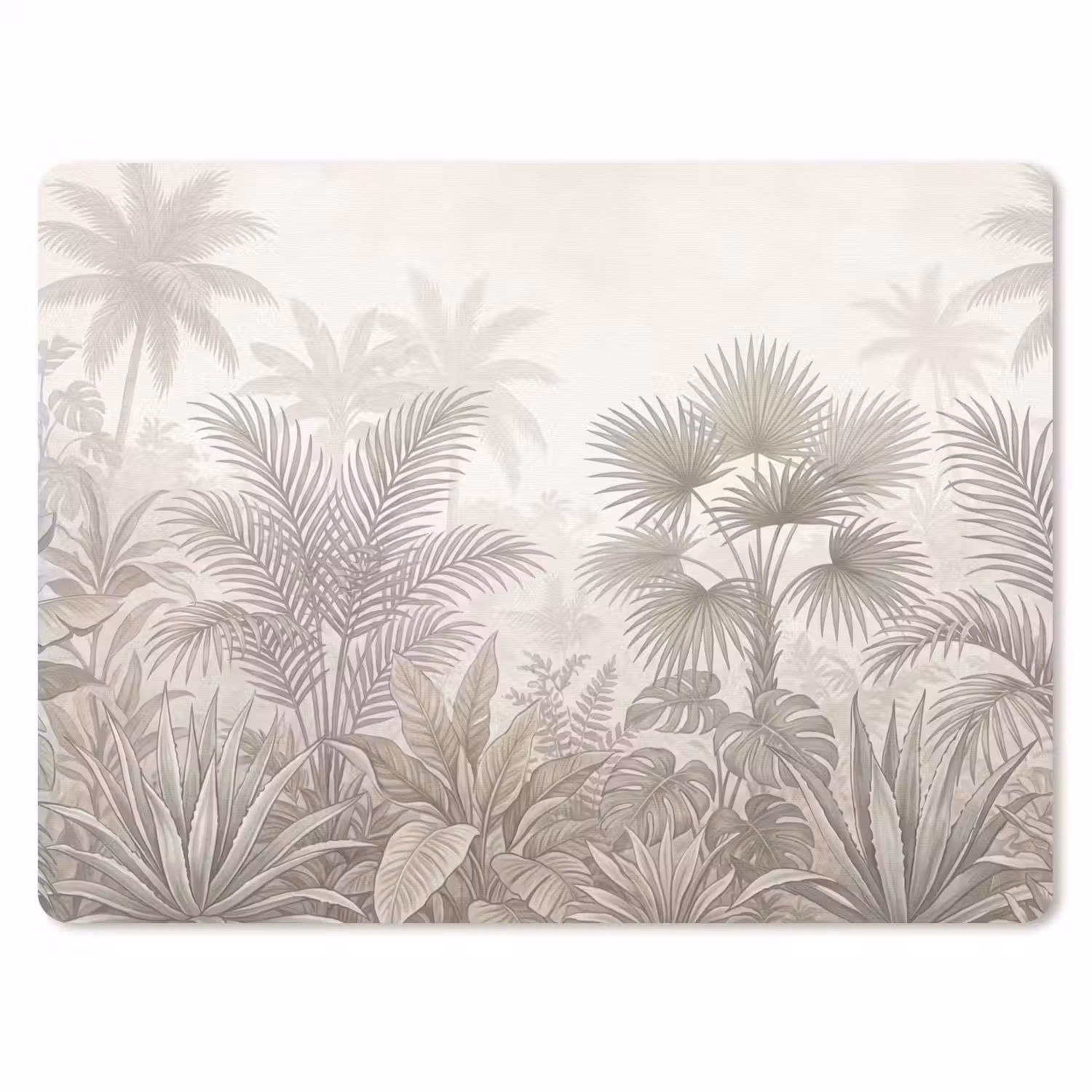 Jungle - Tropisch - Natuur -Vintage - Beige muismat rubber klein -3d
