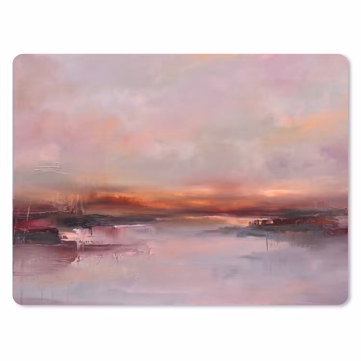 Landschap - Zonsondergang - Abstract - Modern - Roze muismat rubber klein -3d