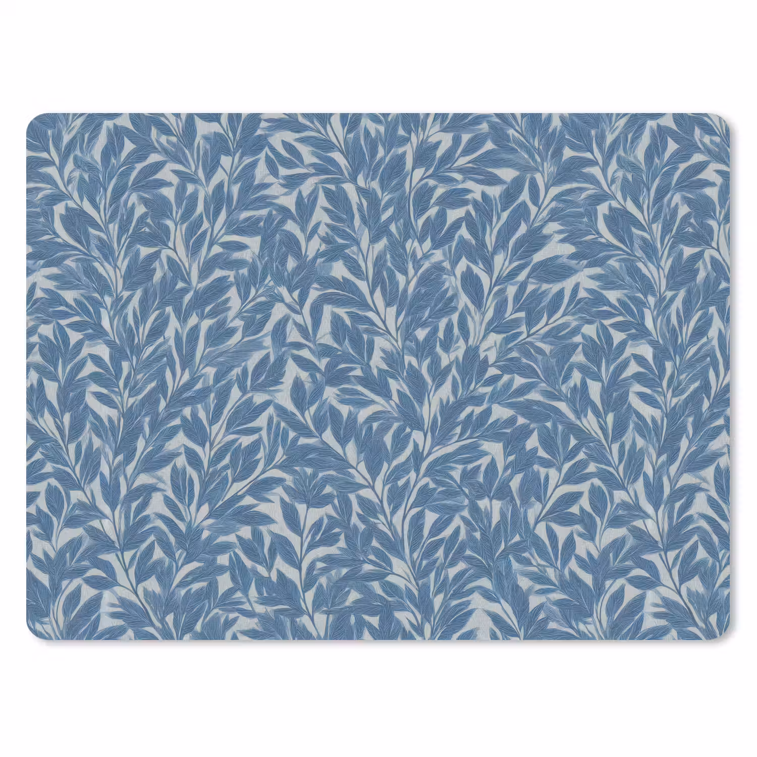 Bladeren - Klassiek - Patroon - Donkerblauw - Vintage muismat rubber klein 262 -3d