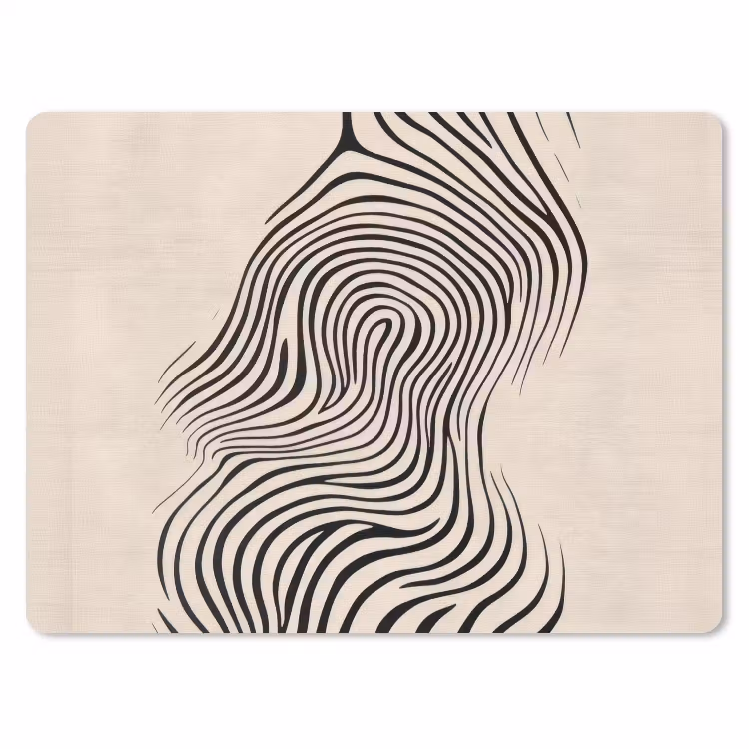 Lijnen - Abstract - Golvend - Zwart muismat rubber klein -3d