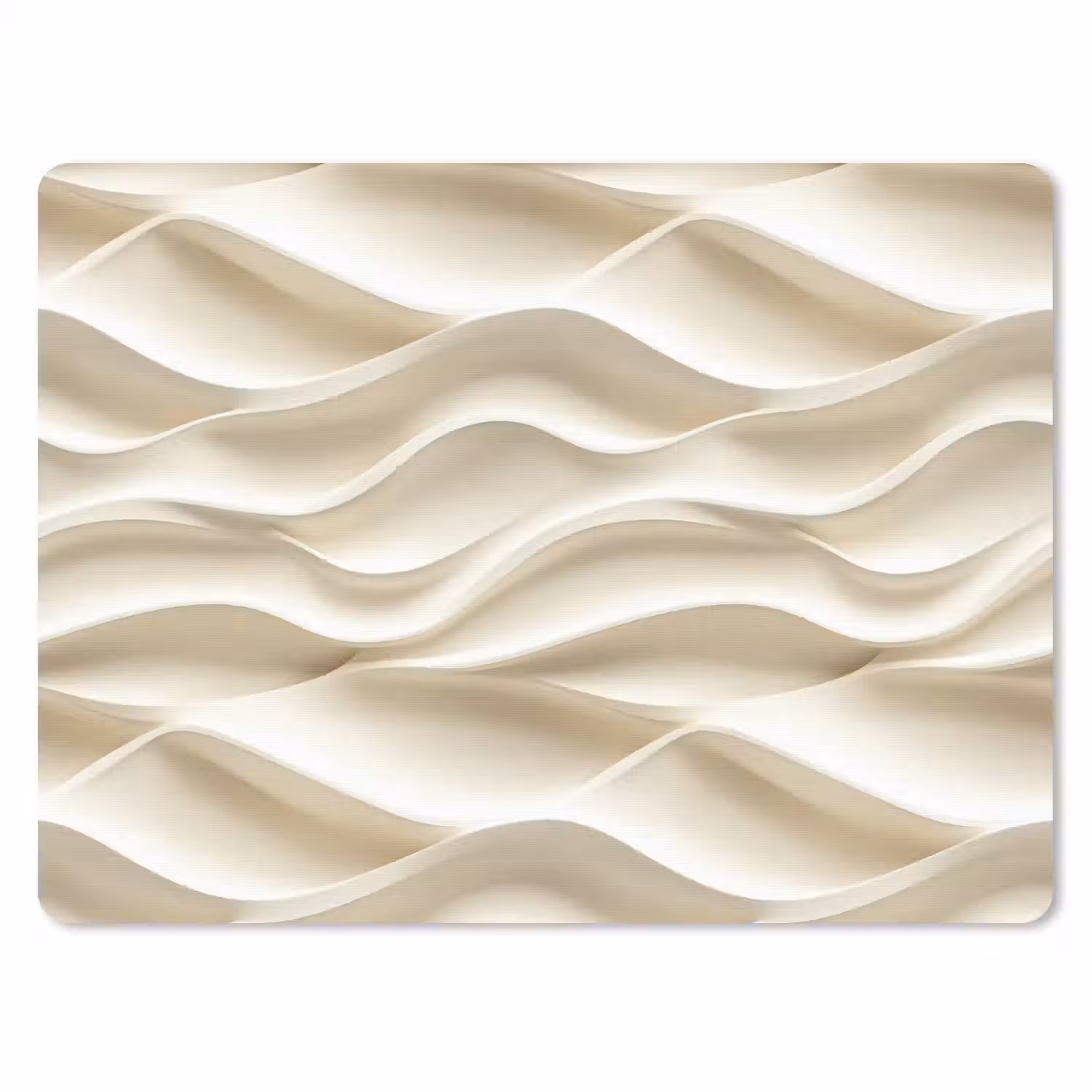 Lijnen - Golvend - Crème muismat rubber klein 262 -3d