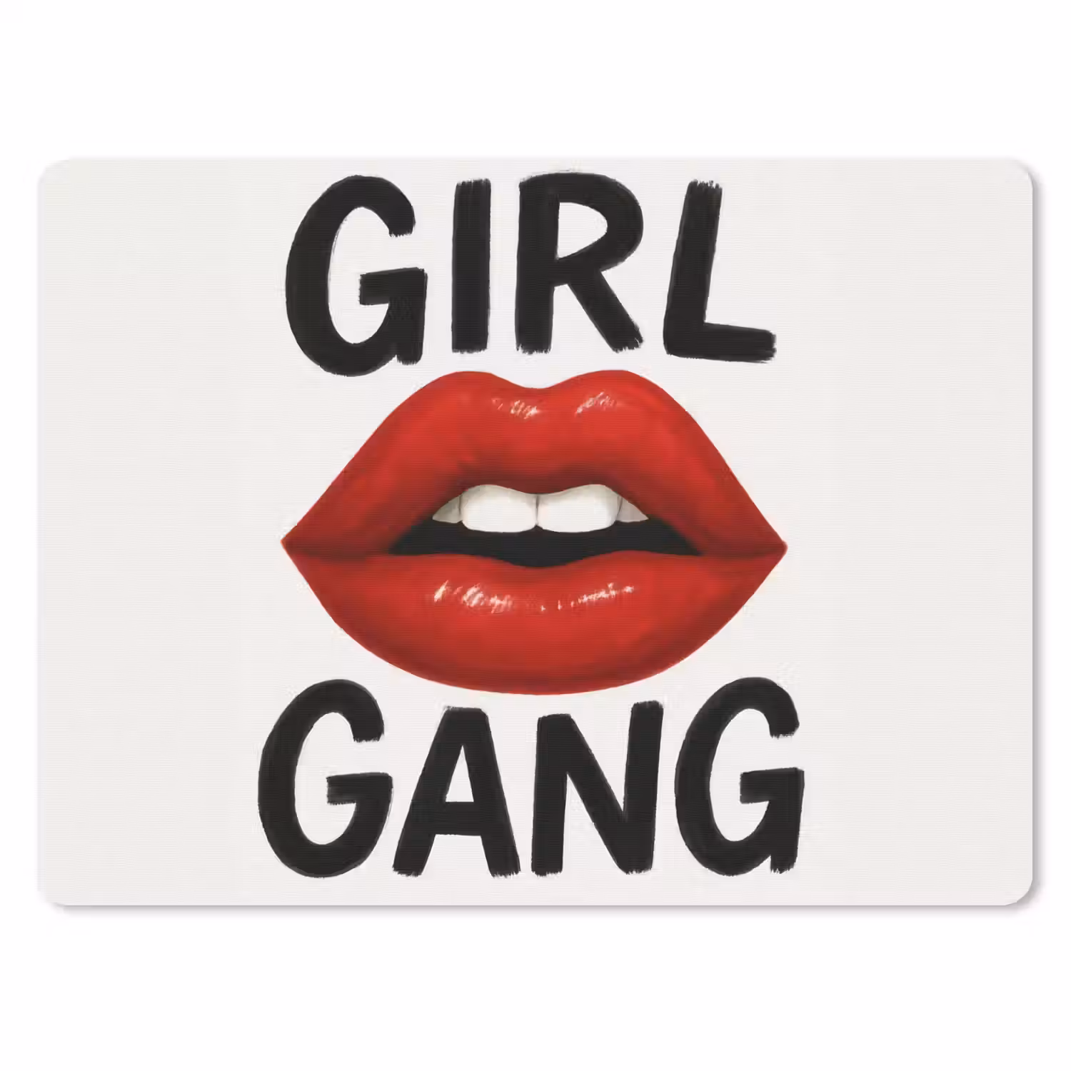 Lip - Girl - Rood - Letters muismat rubber klein -3d