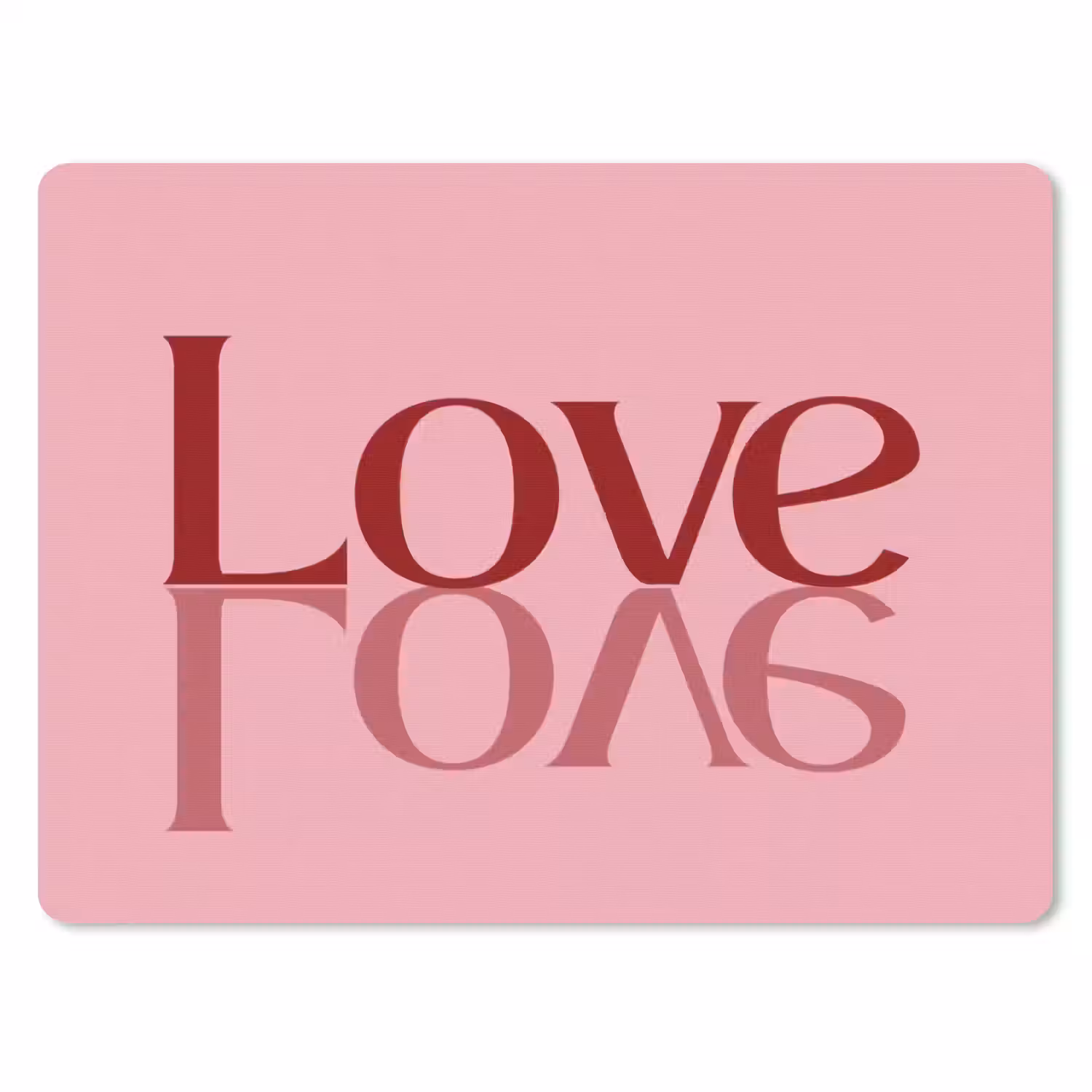 Love - Roze - Spiegeling muismat rubber klein -3d
