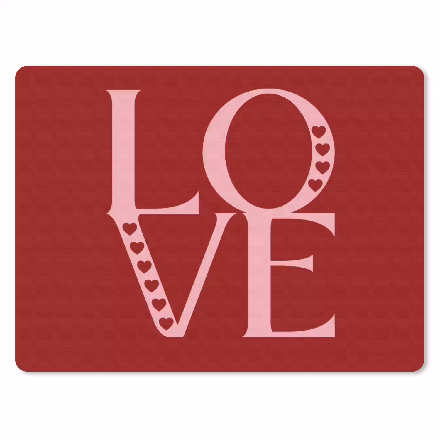 Love - Rood - Hatjes muismat rubber klein -3d