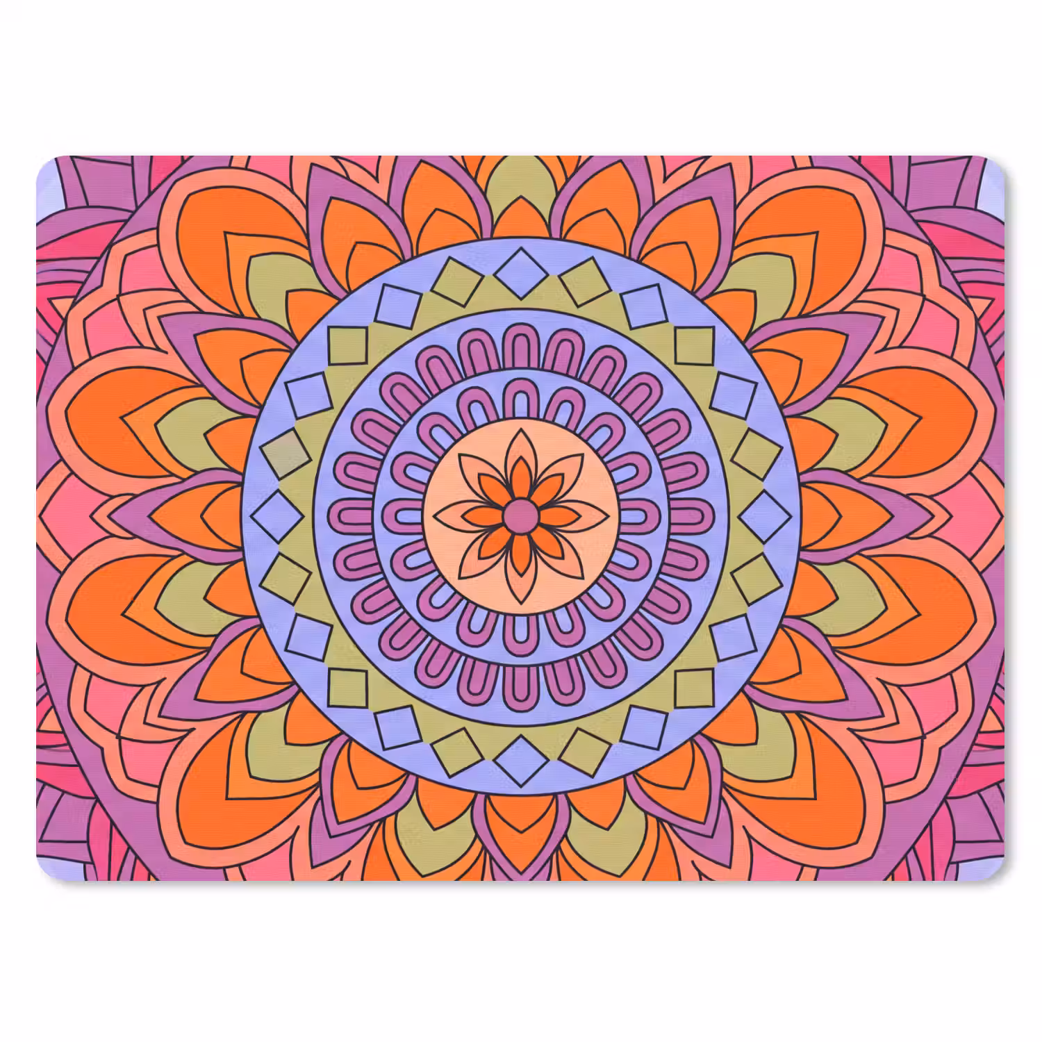 Mandala - Cirkel - Abstract - Kleurrijk - Patroon muismat rubber klein -3d