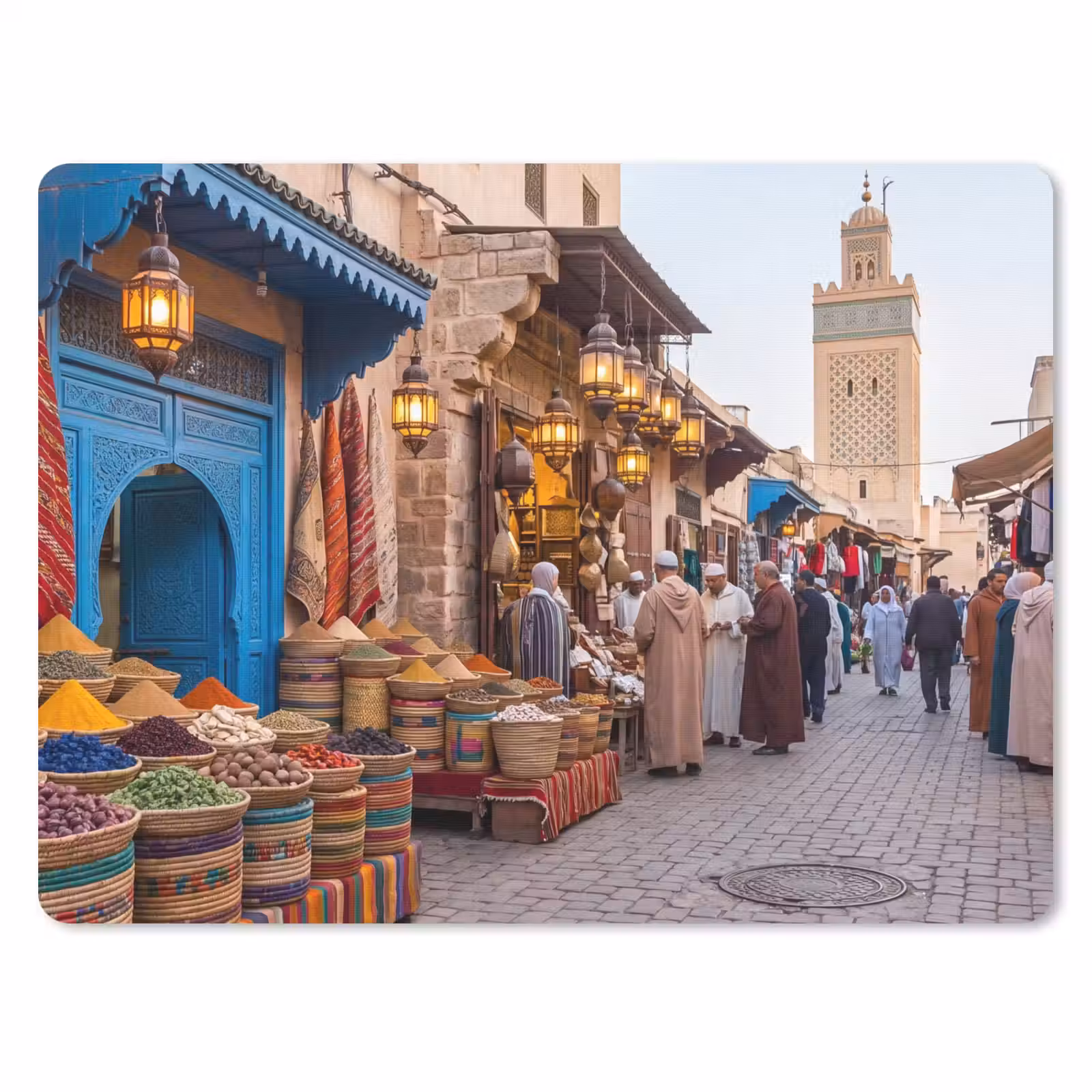 Mouse Pad - Market - Oriental - Colorful - Markt - Oosters - Kleurrijk muismat rubber klein