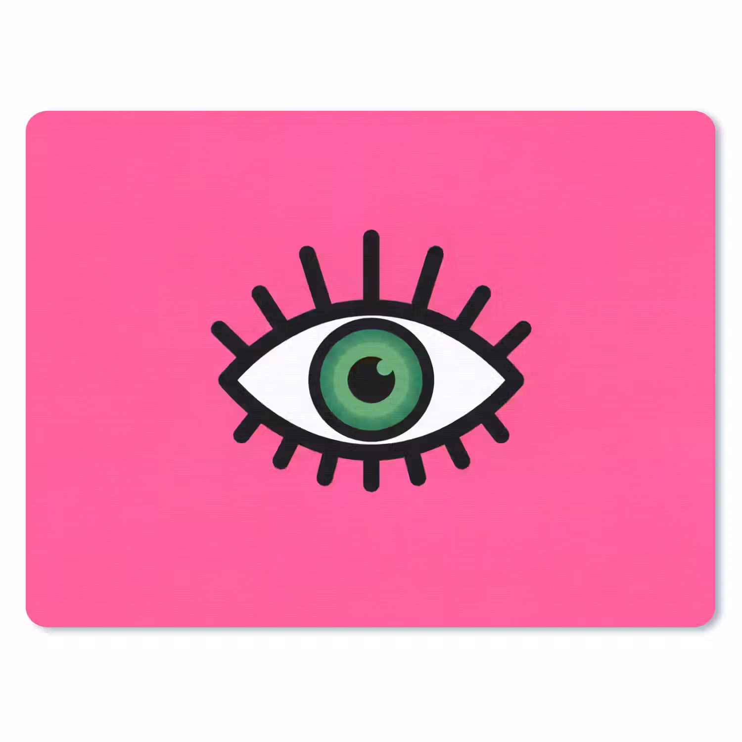 Minimalistisch - Oog - Roze muismat rubber klein -3d