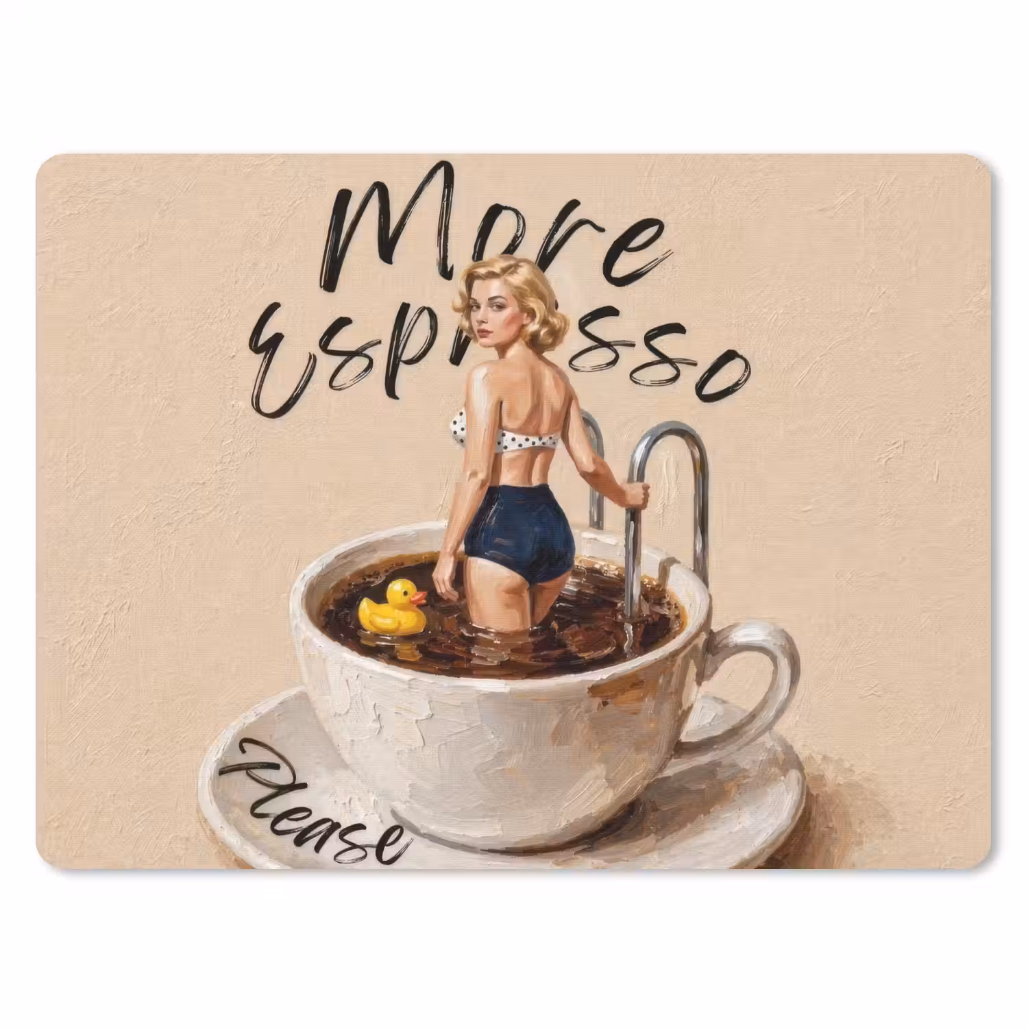 More espresso - Koffie - Eend muismat rubber klein -3d