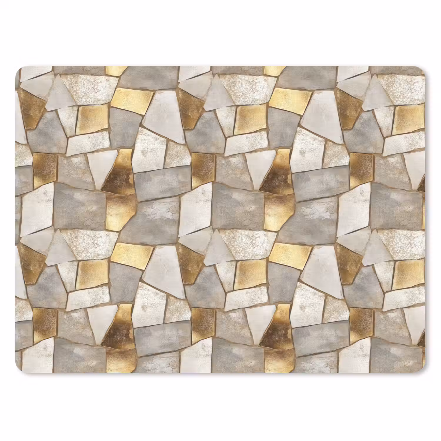 Mozaïek - Marmer - Goud muismat rubber klein 262 -3d