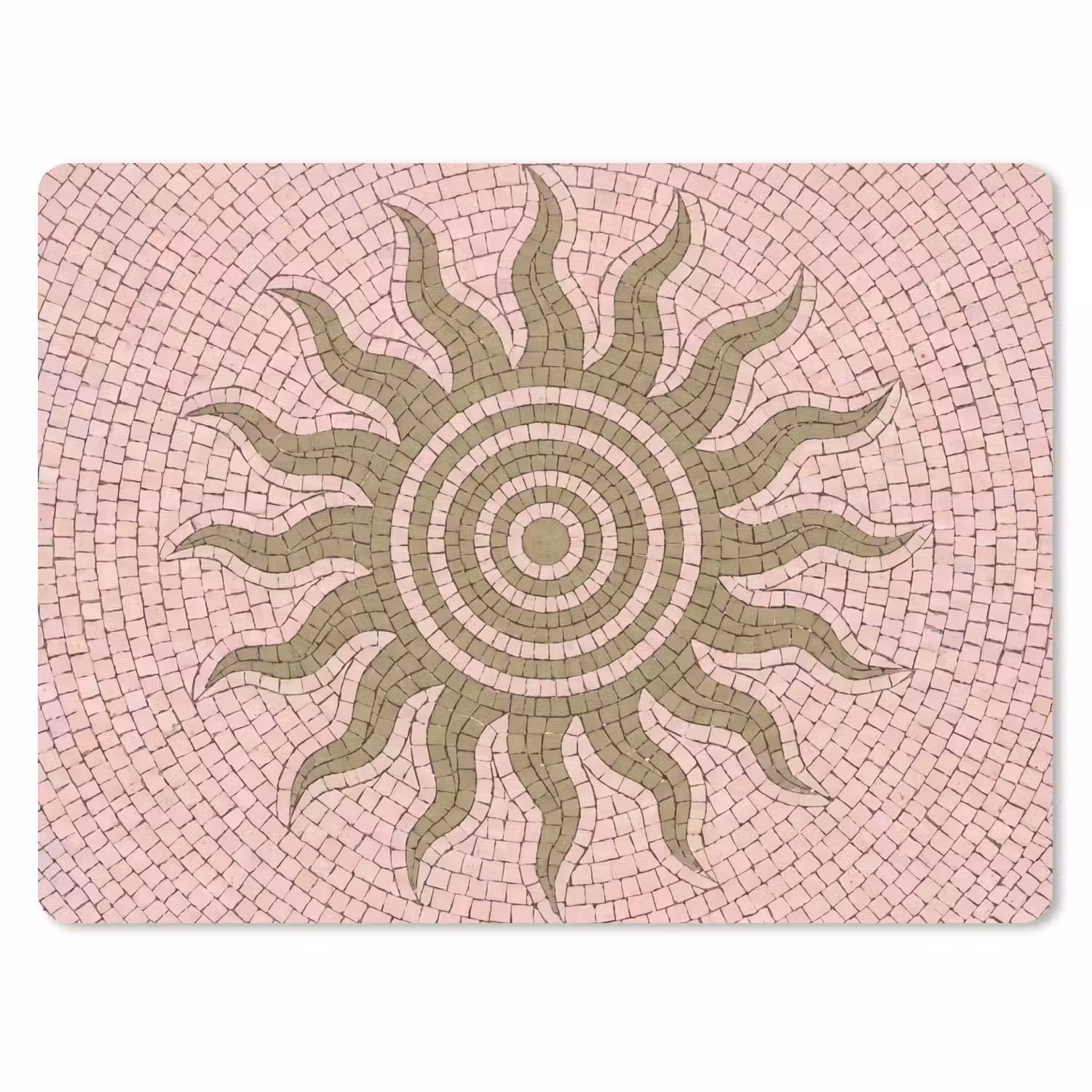 Mozaïek - Zon - Patroon - Klassiek - Roze muismat rubber klein -3d