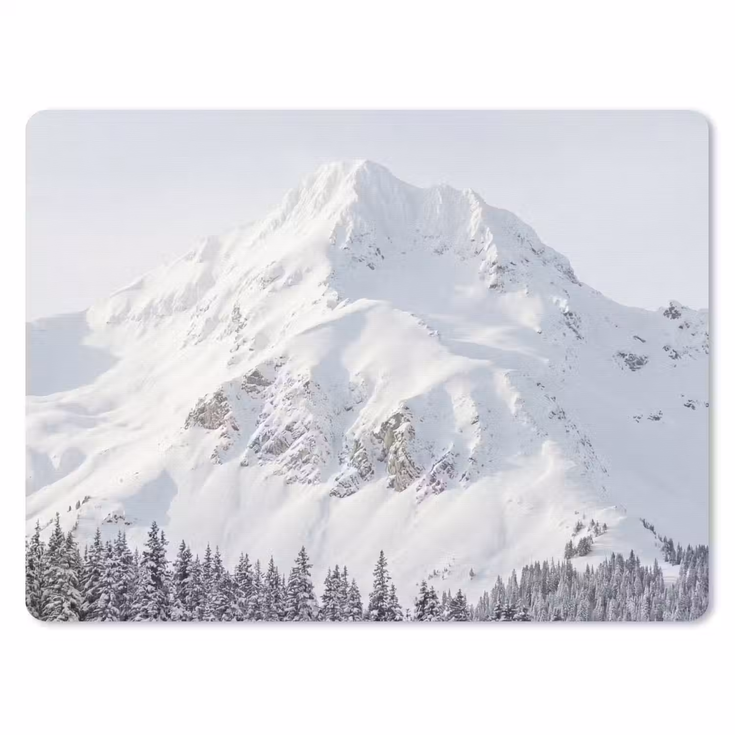 Berg - Sneeuw - Winter - Natuur - Wit muismat rubber klein -3d