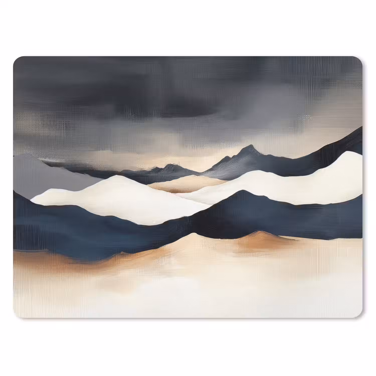 Bergen - Donkerblauw - Landschap muismat rubber klein -3d