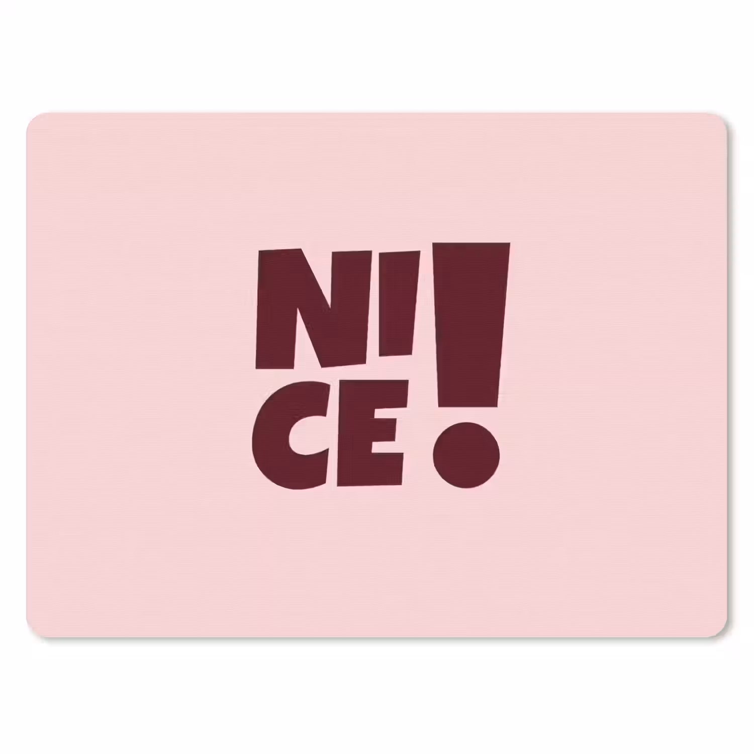 Nice - Uitroepteken - Roze muismat rubber klein -3d